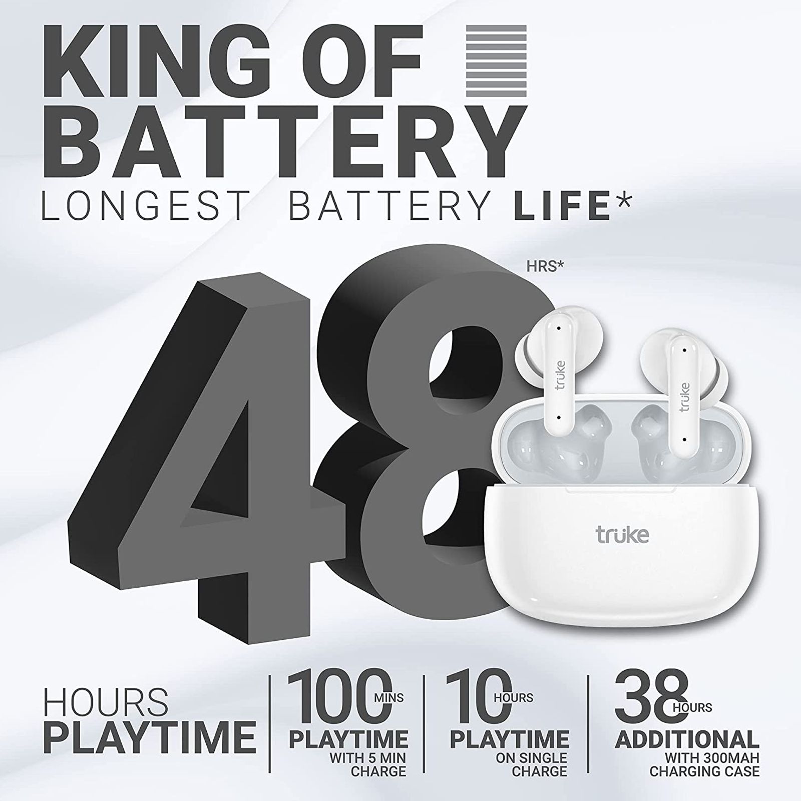 truke Air Buds TWS Earbuds with Environmental Noise Cancellation (IPX4 Water Resistant, Auto In Ear Detection, White)_5