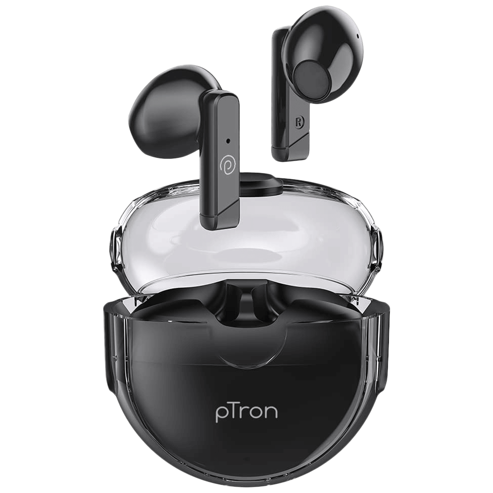 pTron Bassbuds Fute TWS Earbuds with Passive Noise Cancellation (IPX4 Water Resistant, Immersive High Definition Balanced Sound, Black) pTron Bassbuds Fute TWS Earbuds with Passive Noise Cancellation (IPX4 Water Resistant, Immersive High Definition Balanced Sound, Black)_1