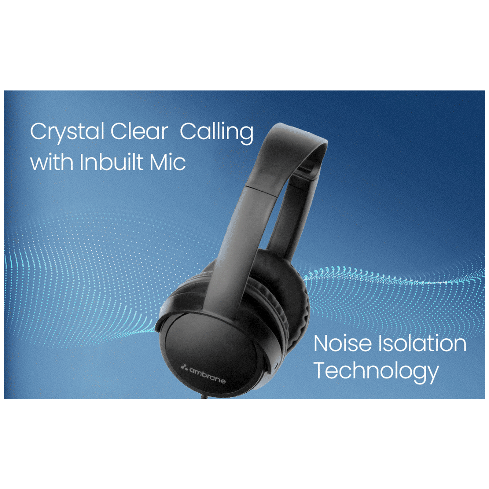 ambrane HP100 FGHP000020 Wired Headphone with Mic (On Ear, Black)_6