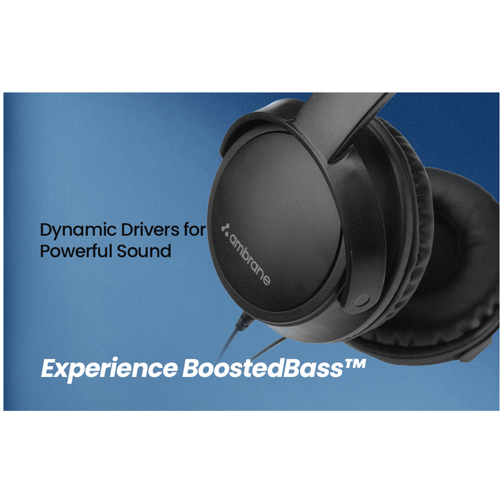 ambrane HP100 FGHP000020 Wired Headphone with Mic (On Ear, Black)_7