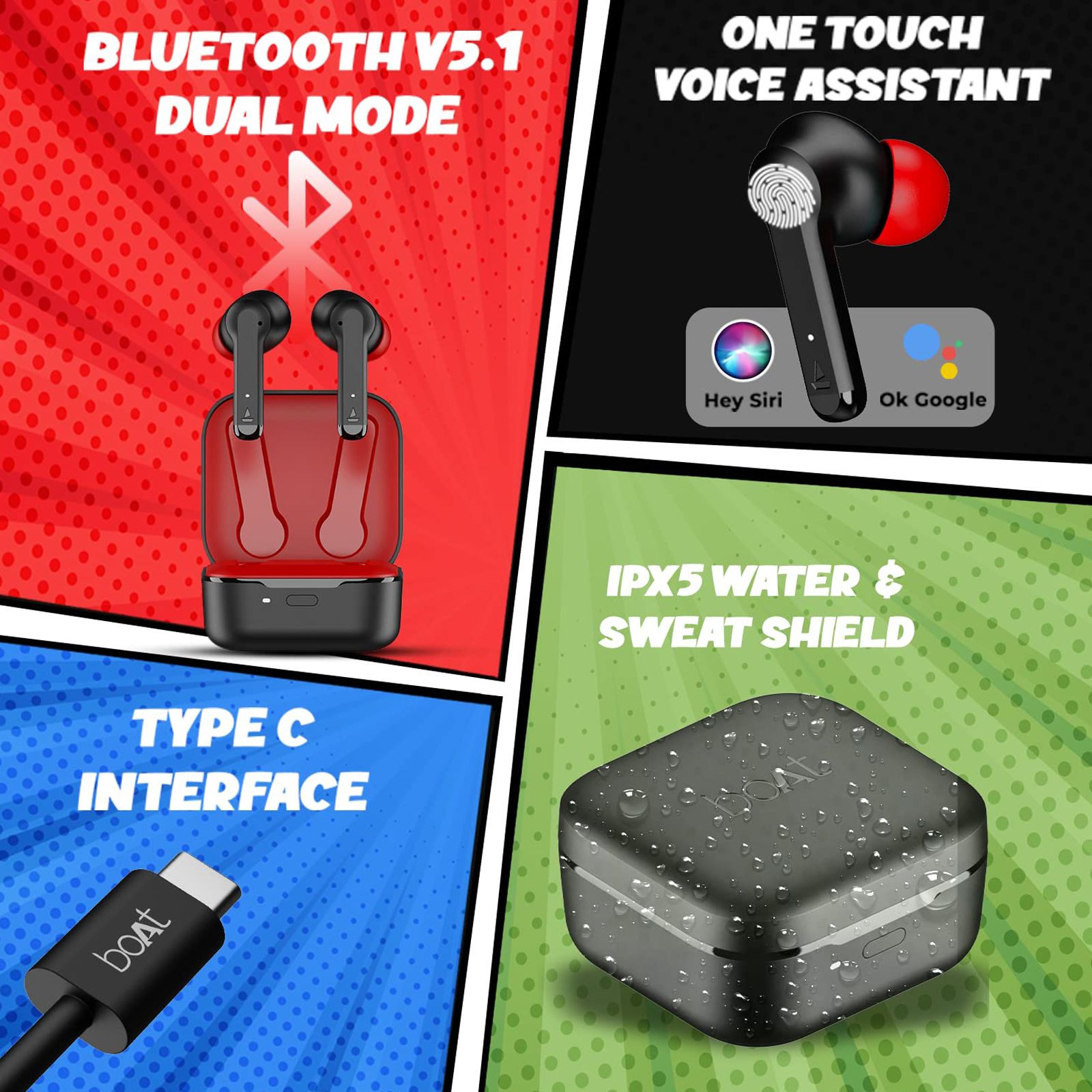 boAt Airdopes 458 TWS Earbuds with Environmental Noise Cancellation (IPX5 Water Resistant, ASAP Charge, Active Black) boAt Airdopes 458 TWS Earbuds with Environmental Noise Cancellation (IPX5 Water Resistant, ASAP Charge, Active Black)_9