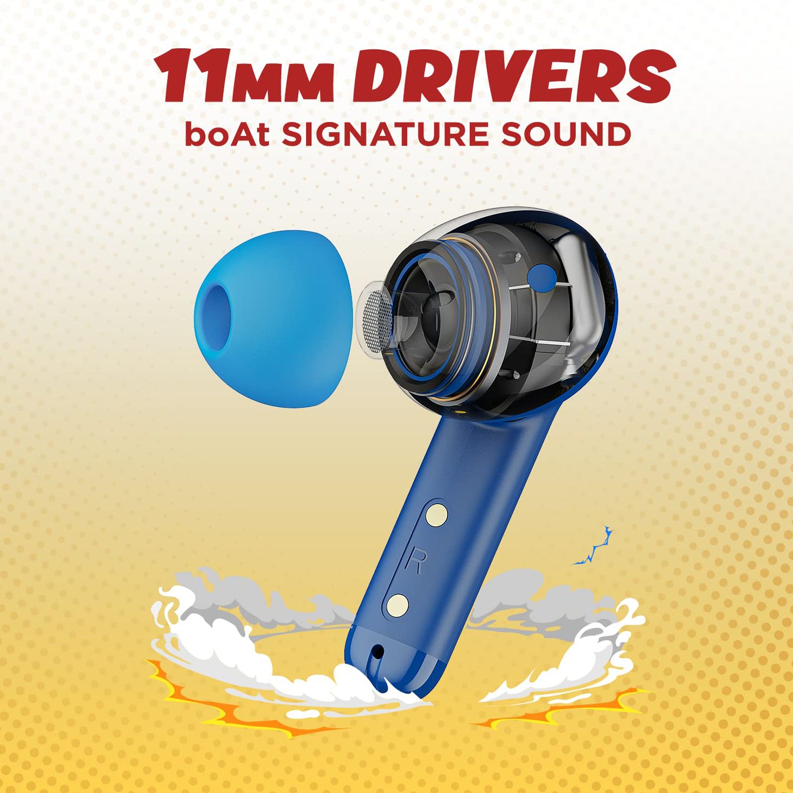 boAt Airdopes 458 TWS Earbuds with Environmental Noise Cancellation (IPX5 Water Resistant, ASAP Charge, Sport Blue) boAt Airdopes 458 TWS Earbuds with Environmental Noise Cancellation (IPX5 Water Resistant, ASAP Charge, Sport Blue)_5