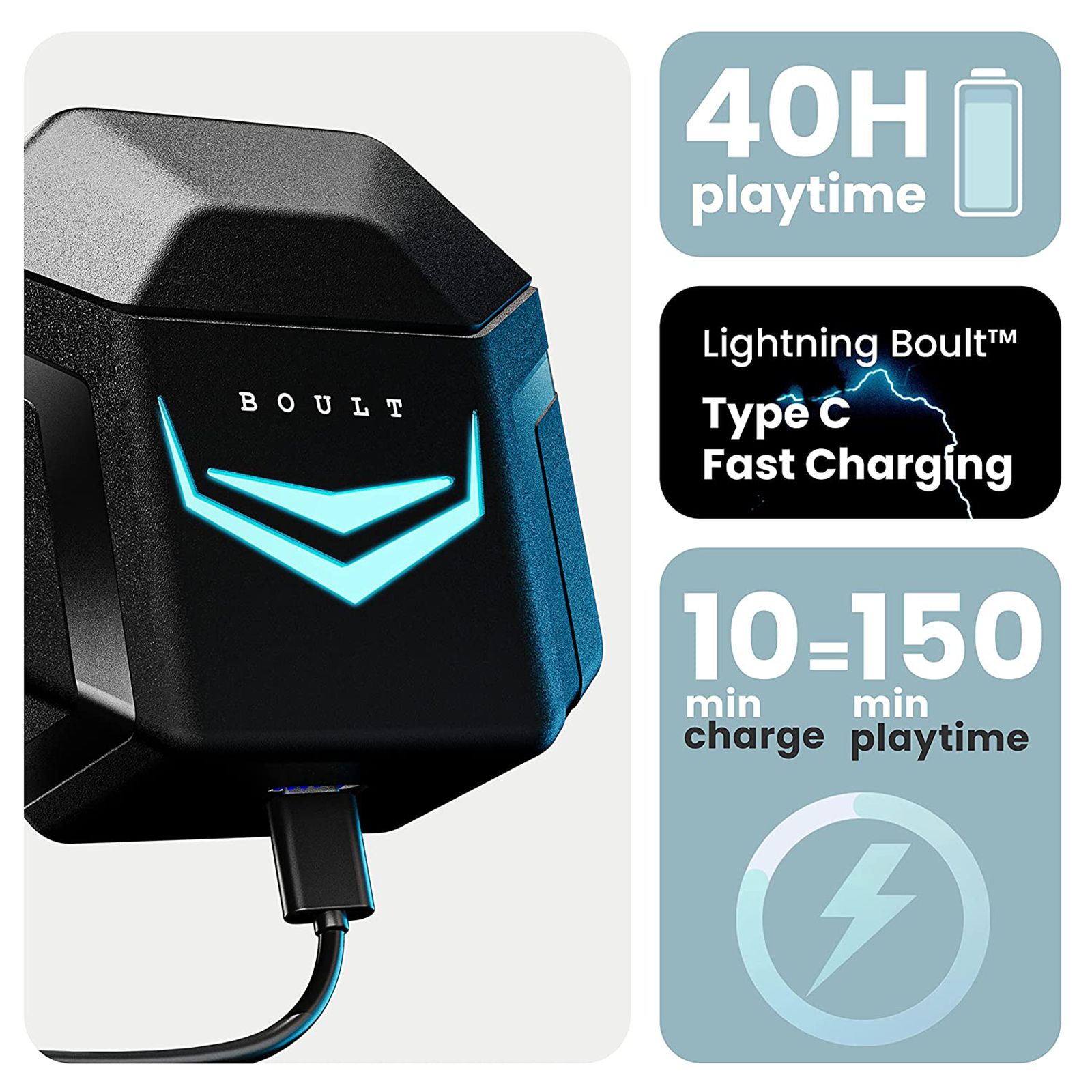 GOBOULT Ammo TWS Earbuds with Environmental Noise Cancellation (IPX5 Water Resistant, Mega Drivers, Black) GOBOULT Ammo TWS Earbuds with Environmental Noise Cancellation (IPX5 Water Resistant, Mega Drivers, Black)_8