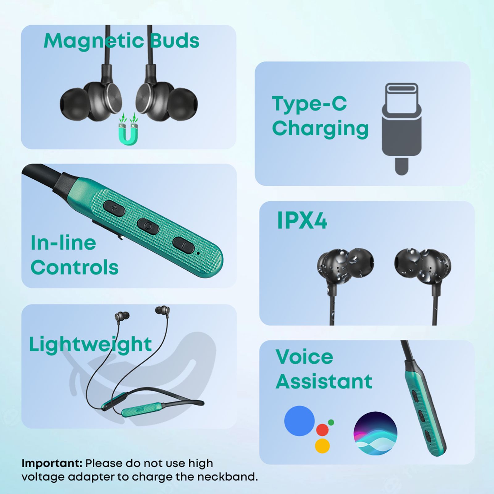pTron InTunes Classic Neckband with Passive Noise Cancellation (IPX4 Water Resistant, 13mm Drivers, Black|Green) pTron InTunes Classic Neckband with Passive Noise Cancellation (IPX4 Water Resistant, 13mm Drivers, Black|Green)_4
