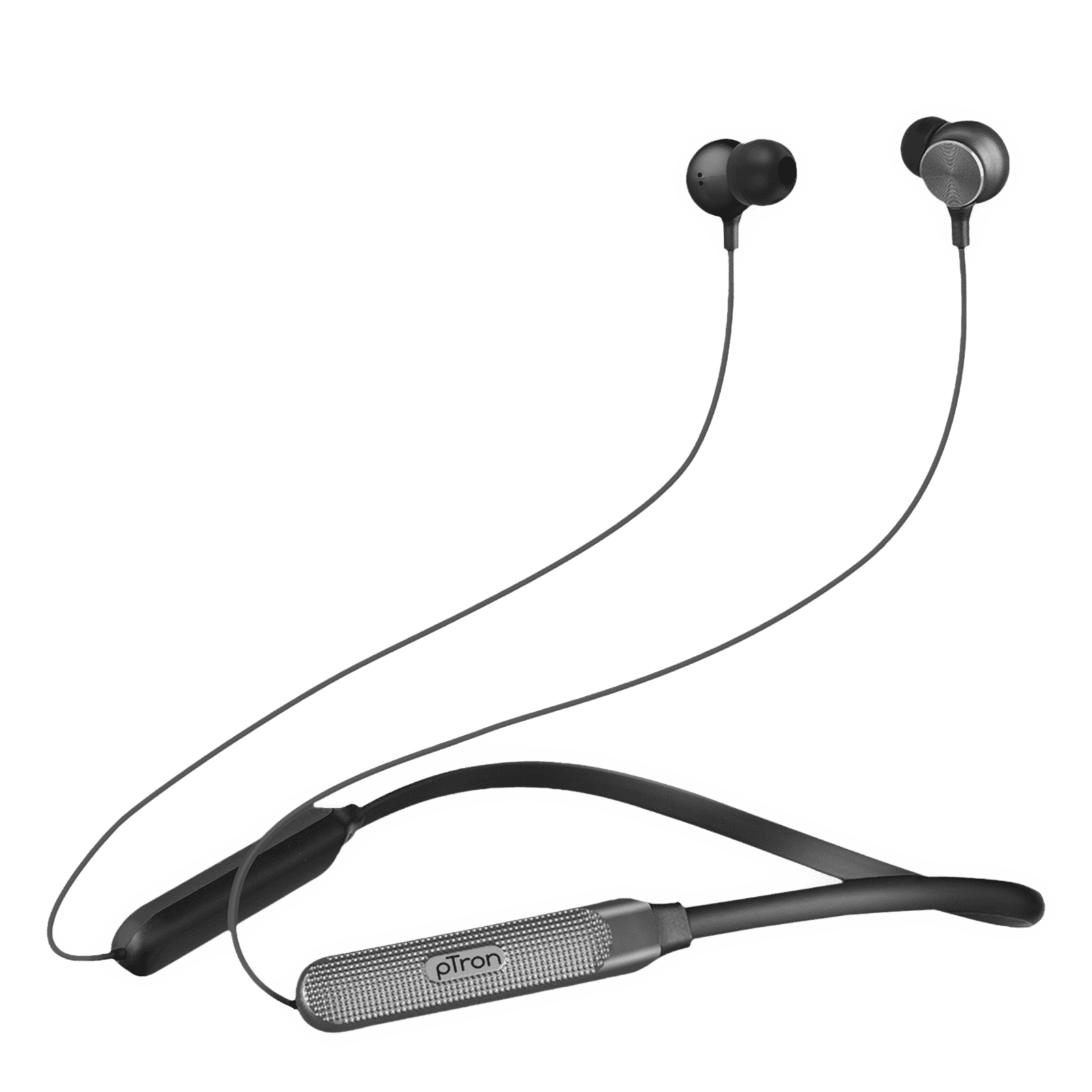 pTron InTunes Classic Neckband with Passive Noise Cancellation (Sweatproof, Upto 15 Hours Playtime, Black/Grey) pTron InTunes Classic Neckband with Passive Noise Cancellation (Sweatproof, Upto 15 Hours Playtime, Black/Grey)_1