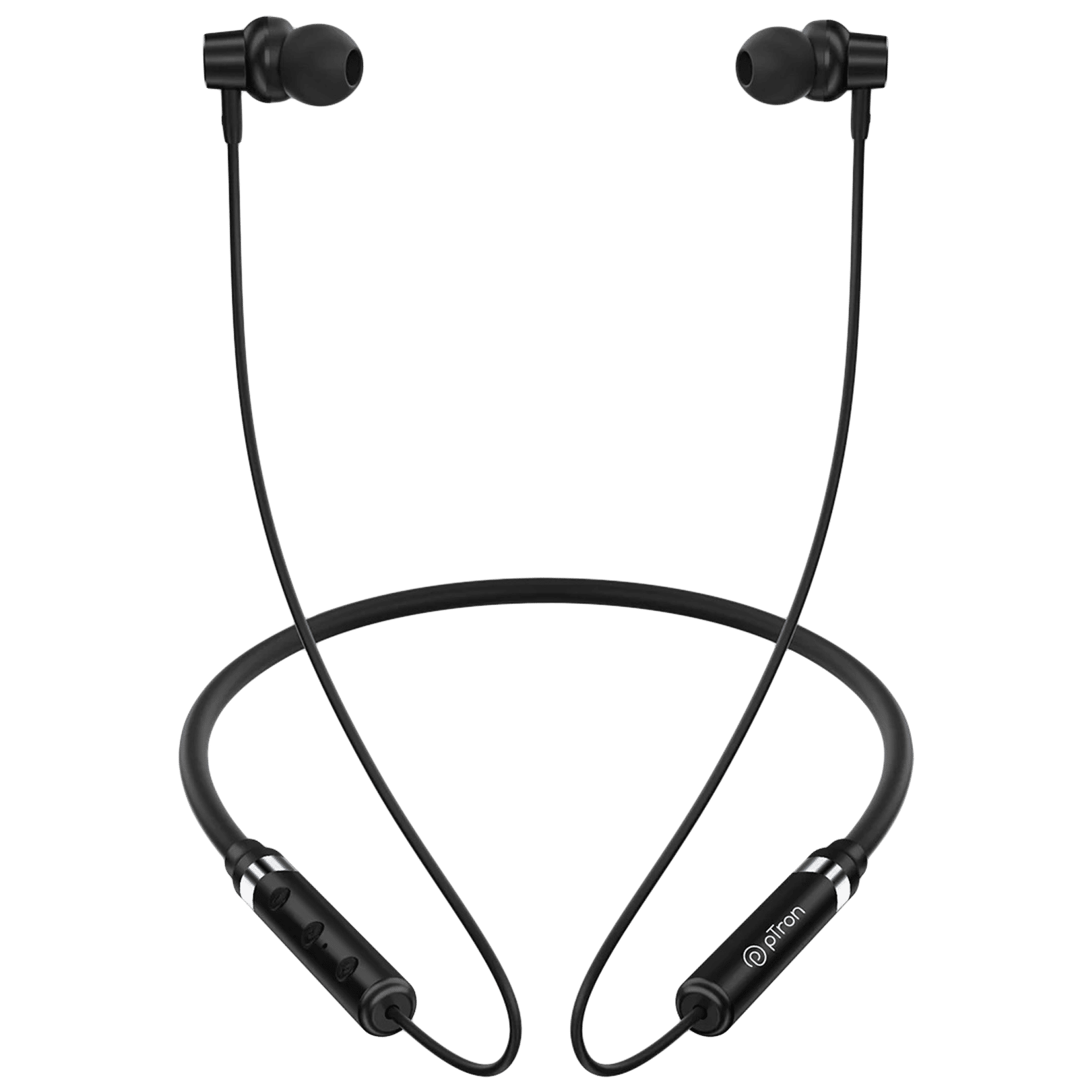pTron InTunes Magic 140318713 Neckband with Passive Noise Cancellation (IPX4 Water Resistant, 10mm Drivers, Black) pTron InTunes Magic 140318713 Neckband with Passive Noise Cancellation (IPX4 Water Resistant, 10mm Drivers, Black)_1