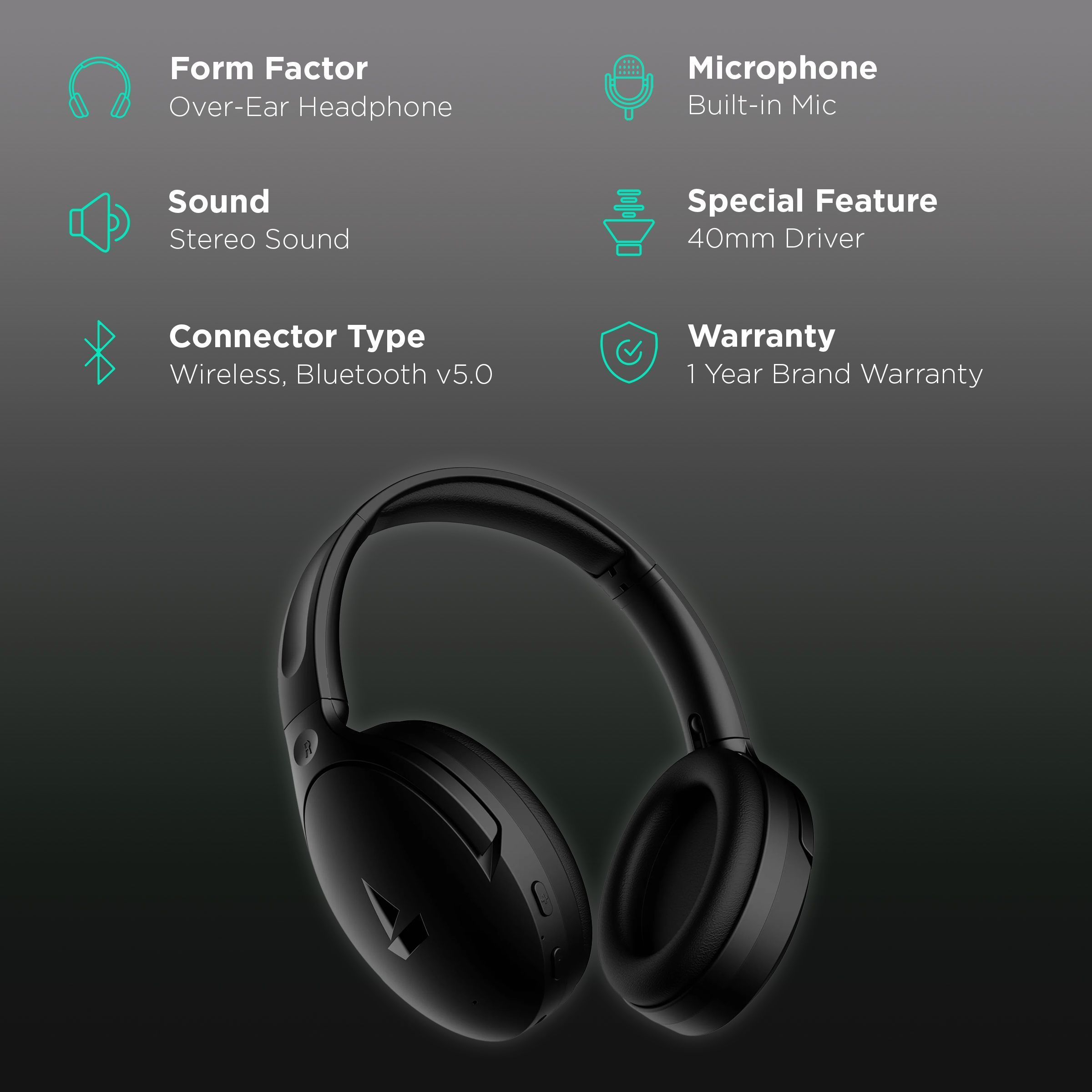 boAt Rockerz 551 ANC Bluetooth Headphone with Mic (ASAP Charge, Over Ear, Stellar Black) boAt Rockerz 551 ANC Bluetooth Headphone with Mic (ASAP Charge, Over Ear, Stellar Black)_2
