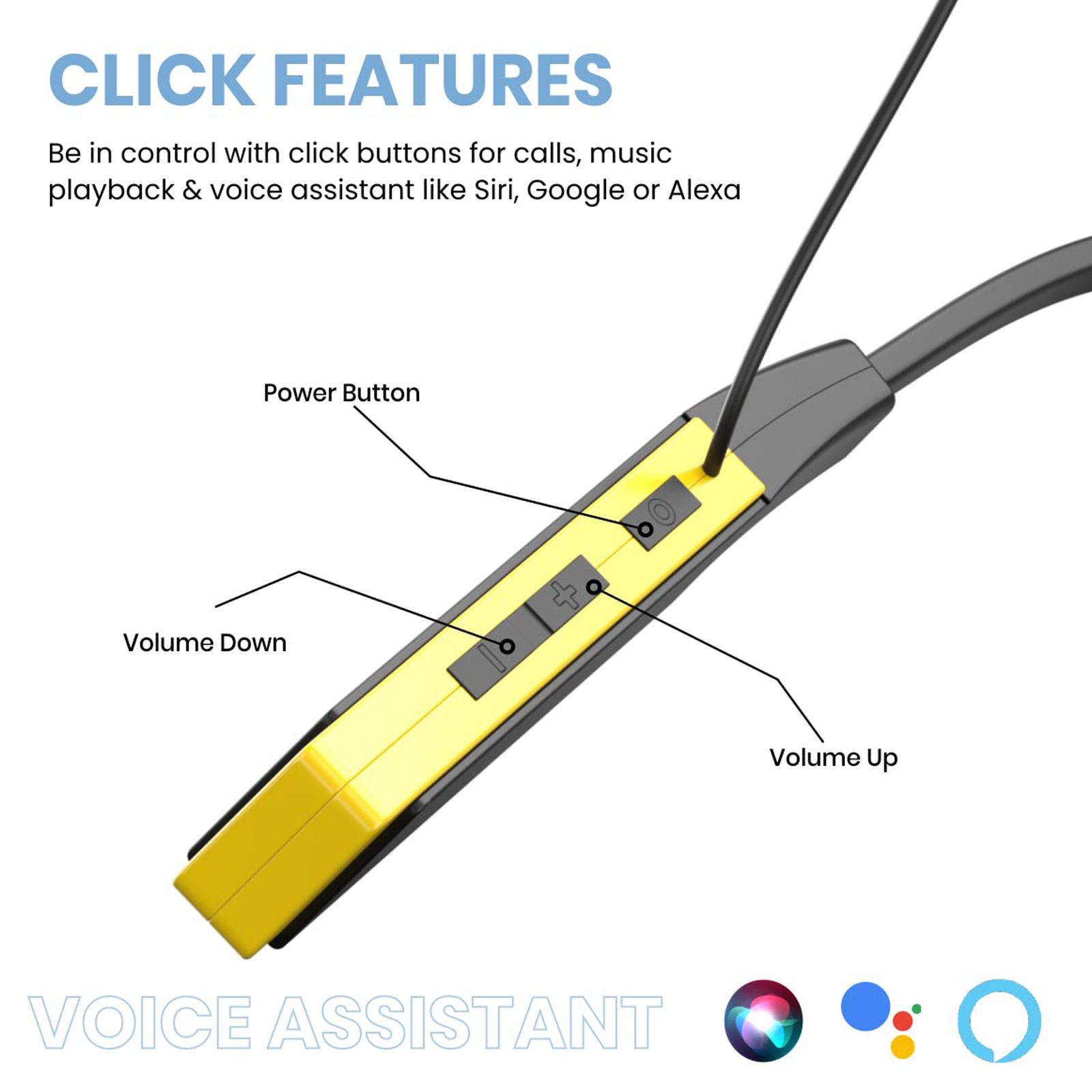 PORTRONICS Harmonics Z2 POR 1722 Neckband with Environmental Noise Cancellation (HD Stereo Bass, Yellow) PORTRONICS Harmonics Z2 POR 1722 Neckband with Environmental Noise Cancellation (HD Stereo Bass, Yellow)_6