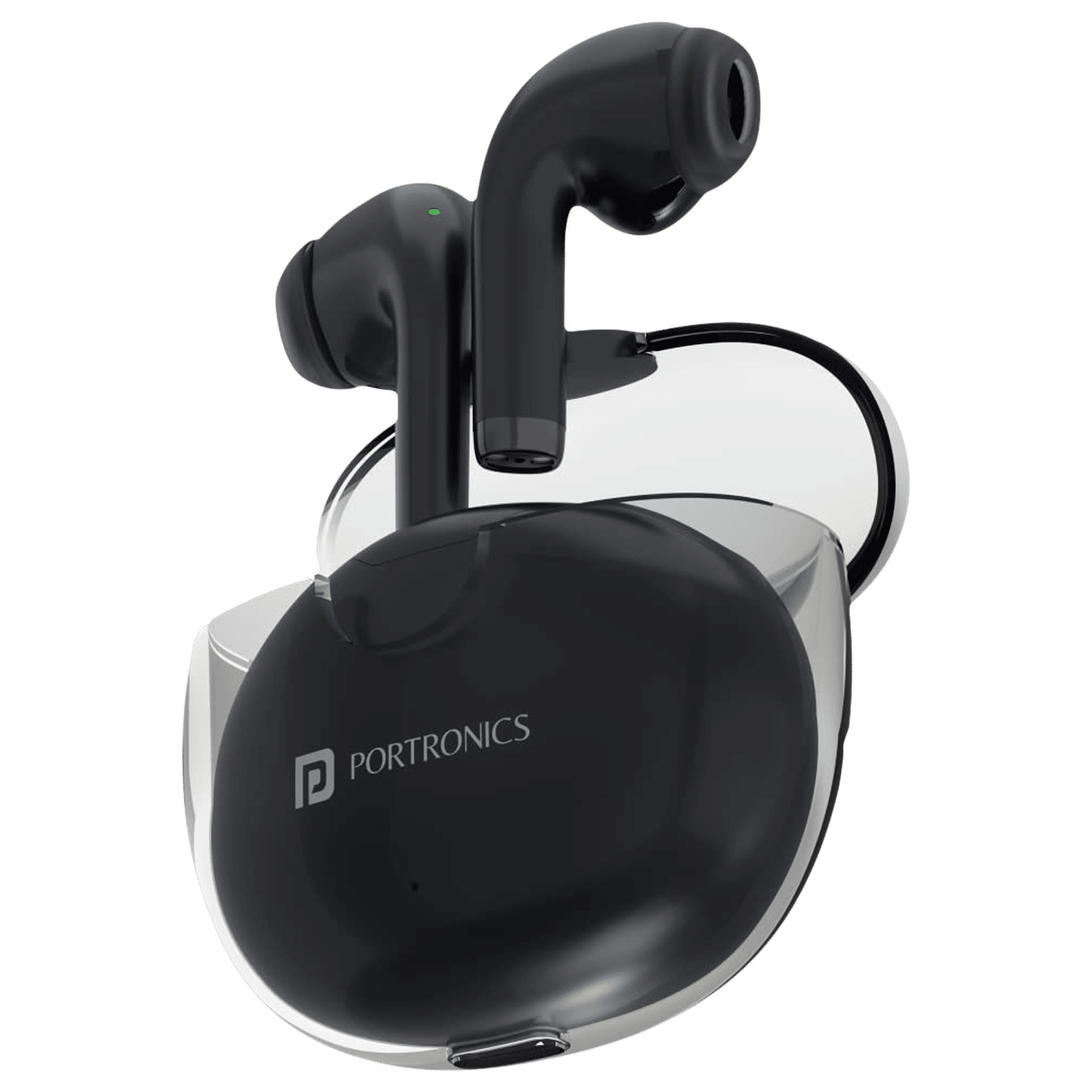 PORTRONICS Harmonics Twins S4 TWS Earbuds (IPX4 Splash Resistant, Upto 16 Hours Playback, Black) PORTRONICS Harmonics Twins S4 TWS Earbuds (IPX4 Splash Resistant, Upto 16 Hours Playback, Black)_1