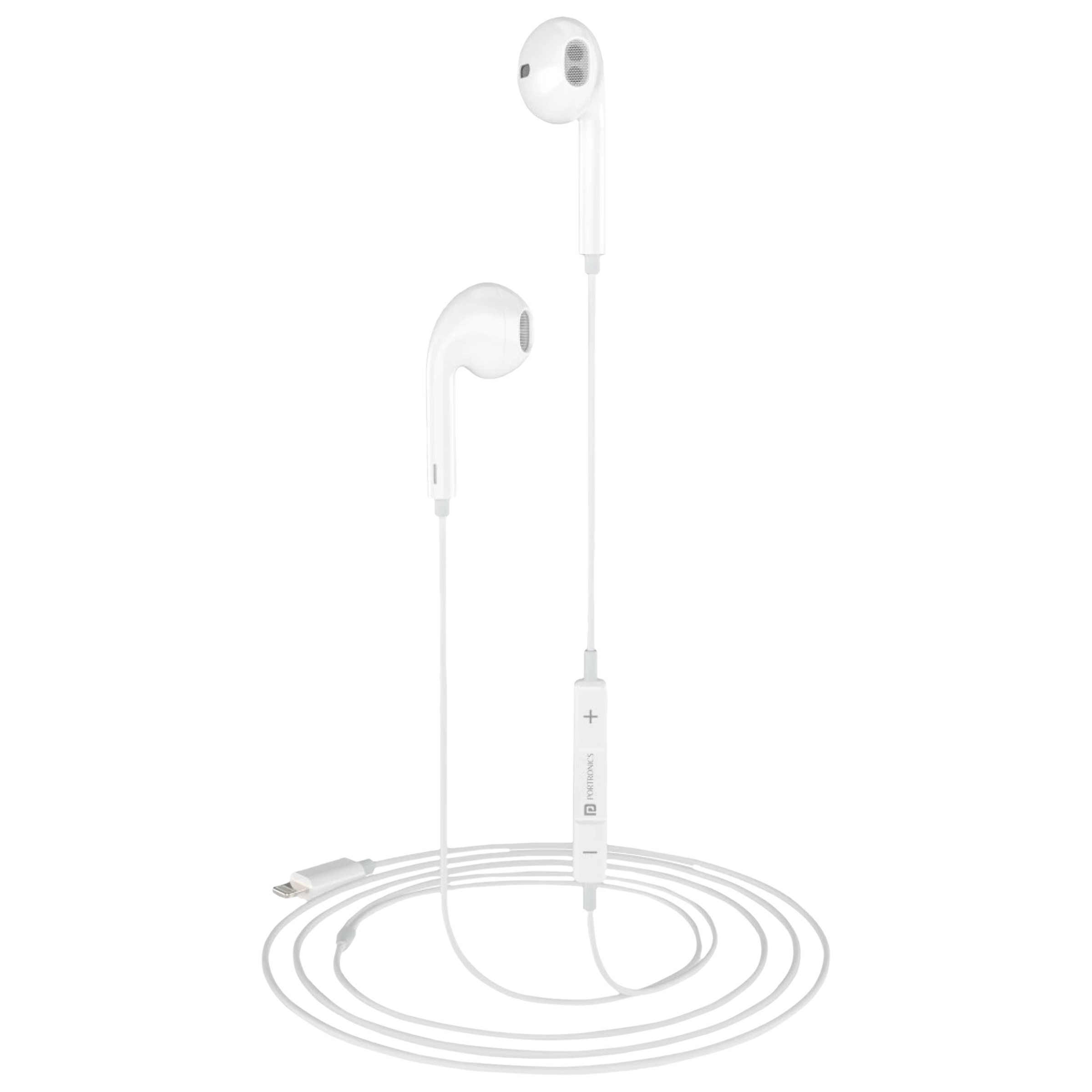 PORTRONICS Conch 40 POR 1421 Wired Earphone with Mic (In Ear, White) PORTRONICS Conch 40 POR 1421 Wired Earphone with Mic (In Ear, White)_1