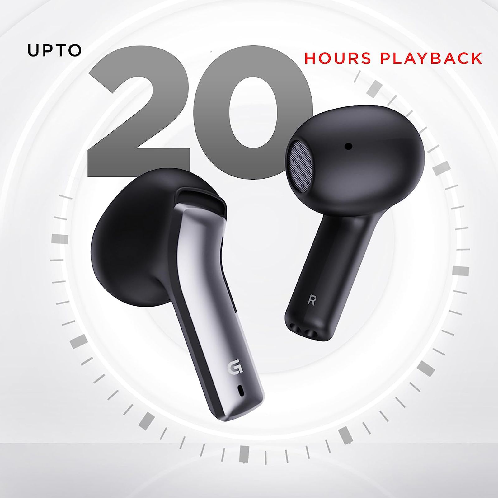 GIZmore 809 Pro TWS Earbuds with Environmental Noise Cancellation (IPX5 Water Resistant, Single Touch Voice Control, Black)_8