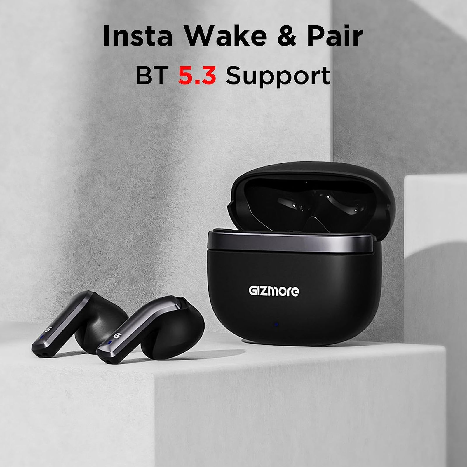 GIZmore 809 Pro TWS Earbuds with Environmental Noise Cancellation (IPX5 Water Resistant, Single Touch Voice Control, Black)_3