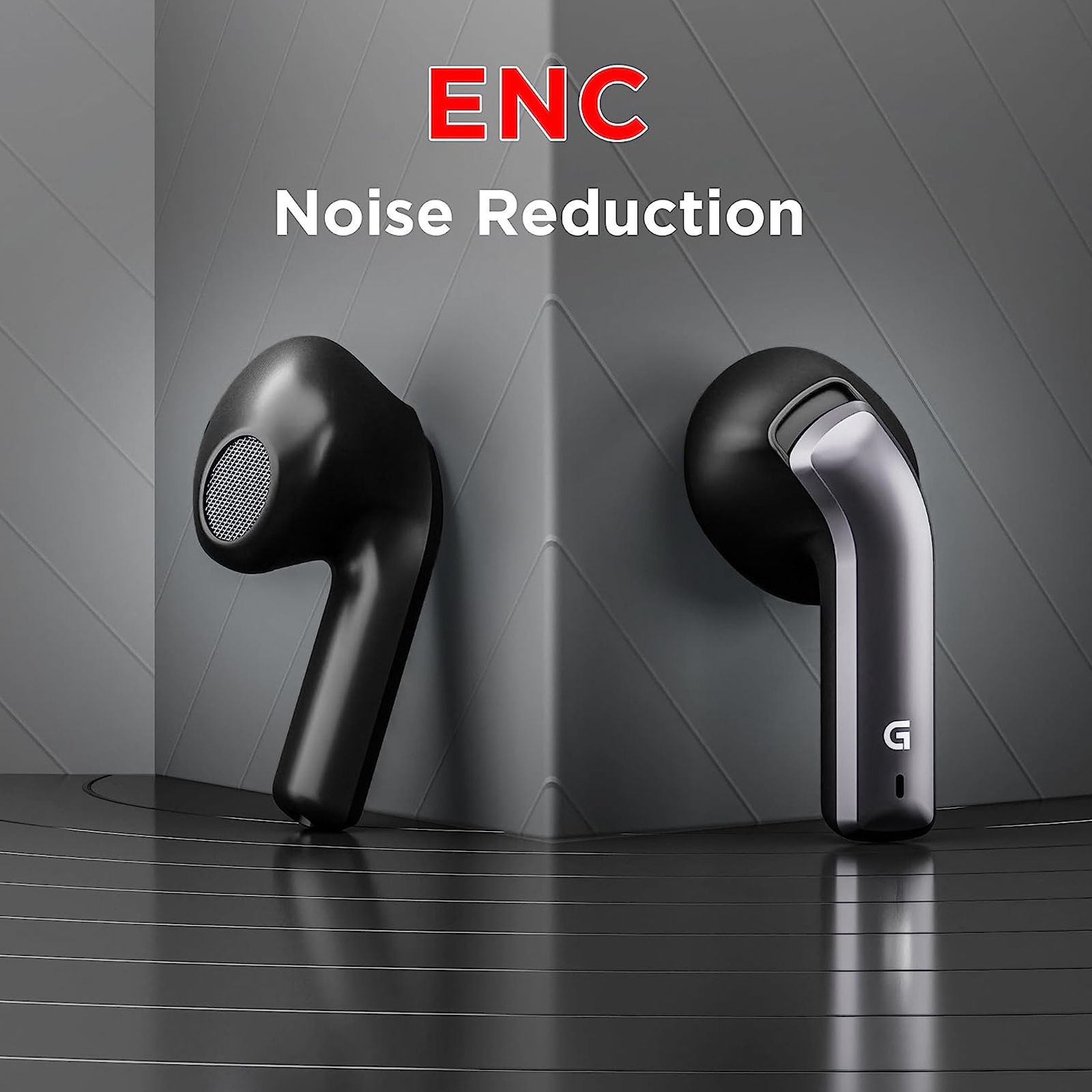 GIZmore 809 Pro TWS Earbuds with Environmental Noise Cancellation (IPX5 Water Resistant, Single Touch Voice Control, Black)_4