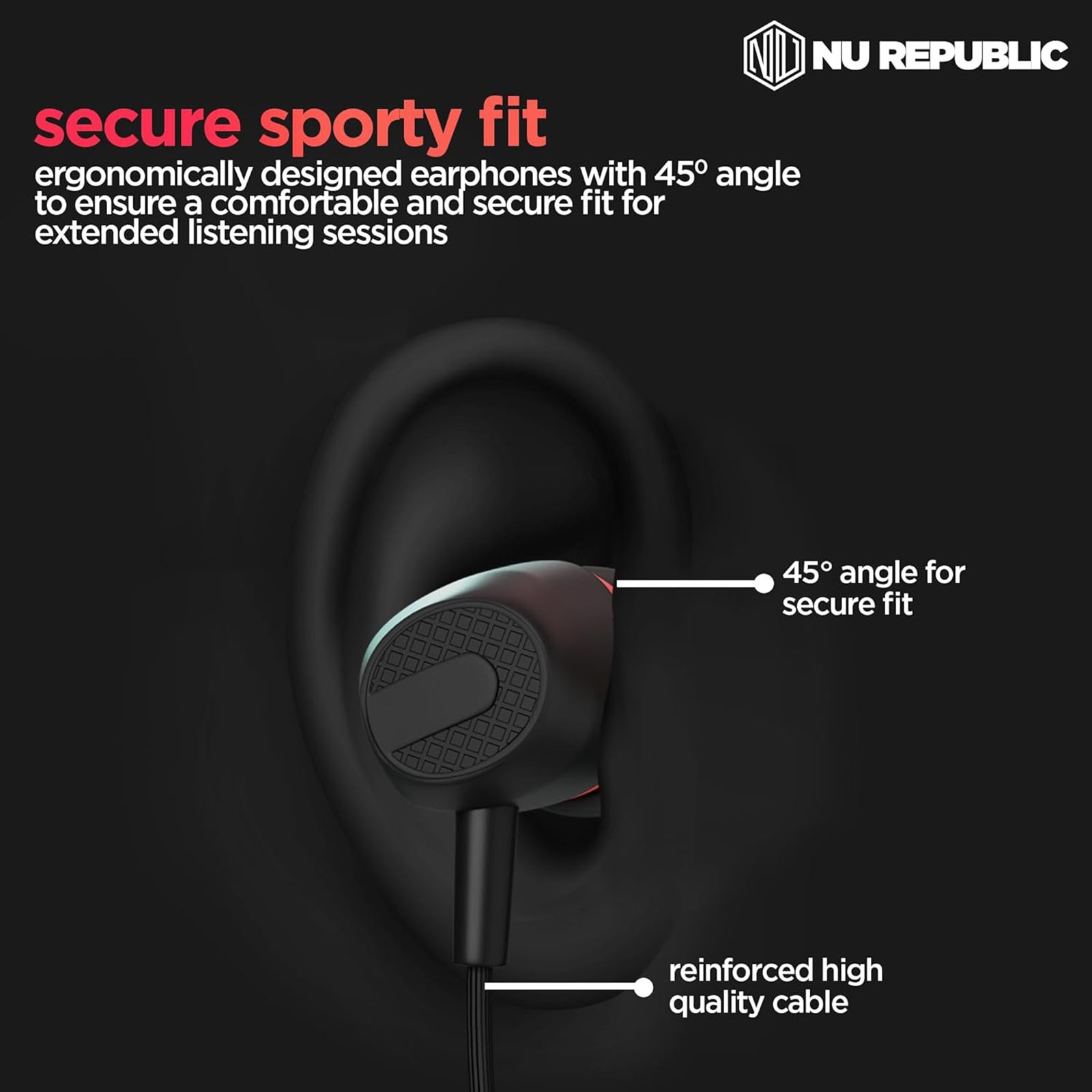 Nu Republic Jive J2 Neckband with Passive Noise Isolation ( X-Bass Technology, Red) Nu Republic Jive J2 Neckband with Passive Noise Isolation ( X-Bass Technology, Red)_8