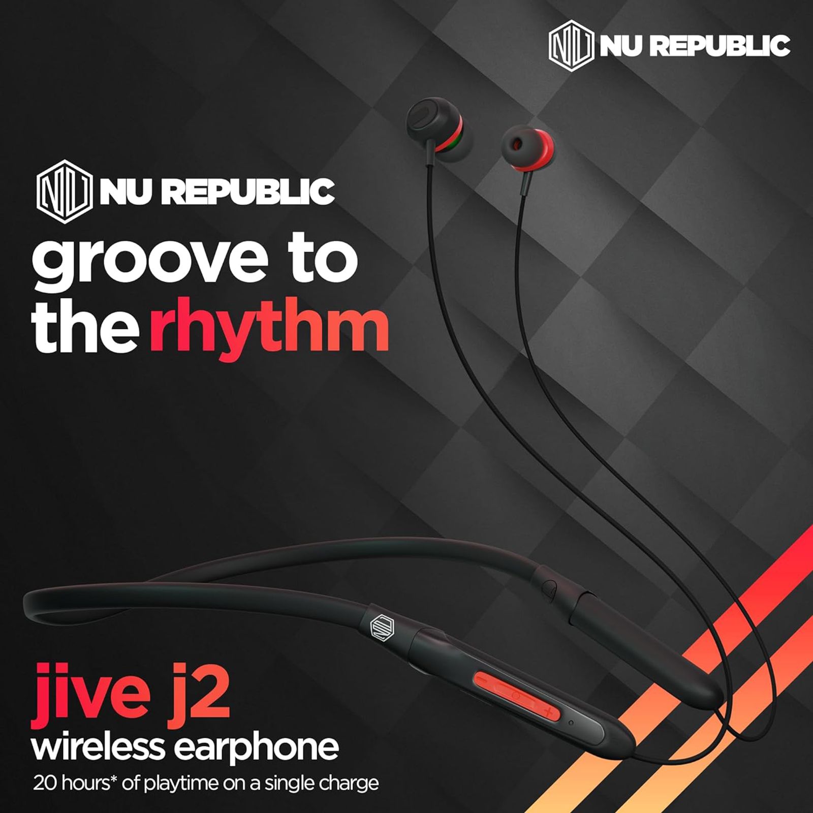 Nu Republic Jive J2 Neckband with Passive Noise Isolation ( X-Bass Technology, Red) Nu Republic Jive J2 Neckband with Passive Noise Isolation ( X-Bass Technology, Red)_13