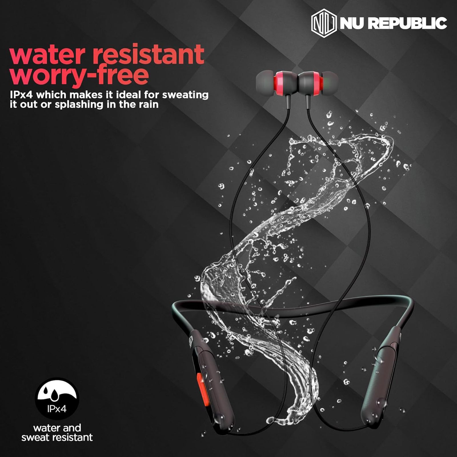 Nu Republic Jive J2 Neckband with Passive Noise Isolation ( X-Bass Technology, Red) Nu Republic Jive J2 Neckband with Passive Noise Isolation ( X-Bass Technology, Red)_6
