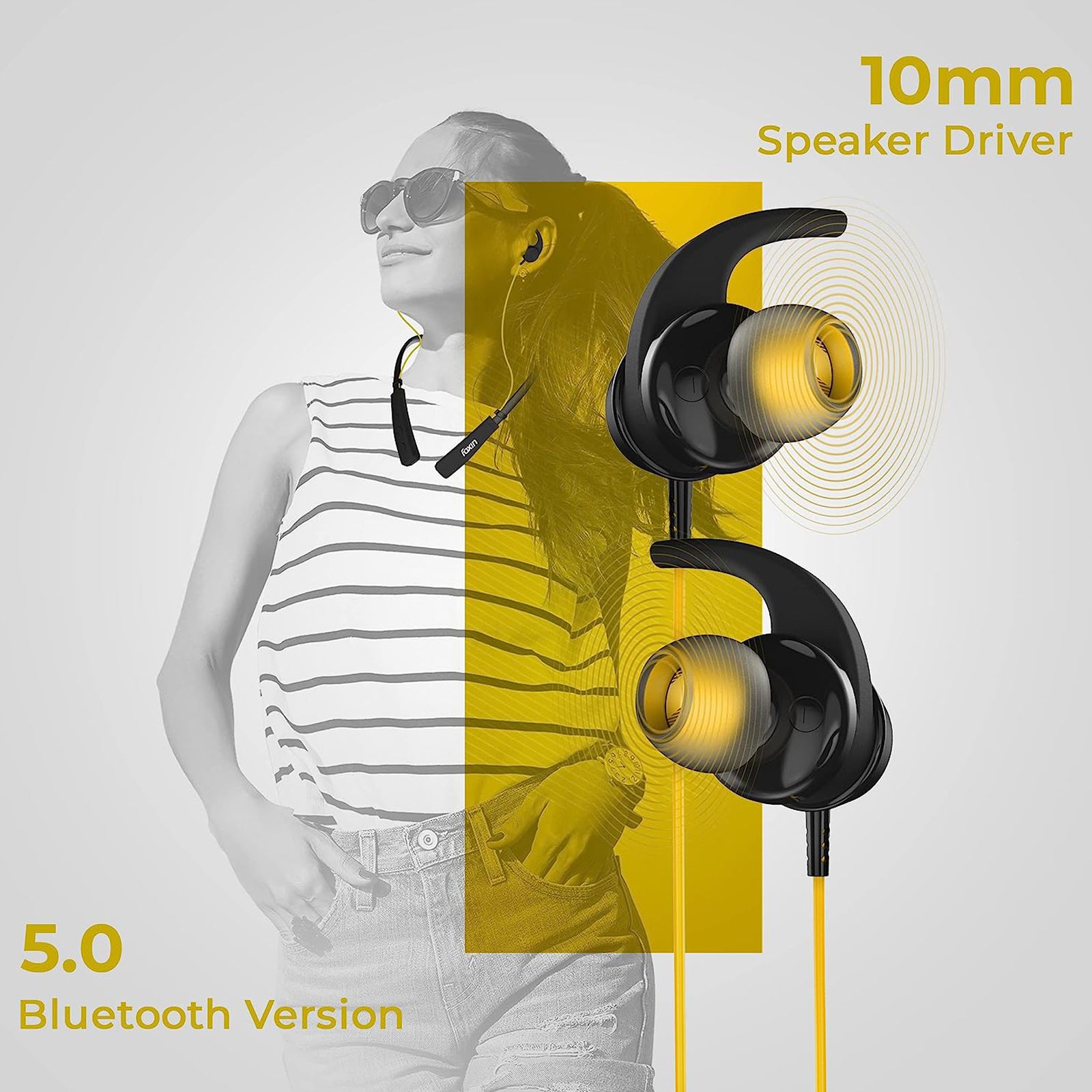 Foxin FoxBeat 131 FOXNBD0007 Neckband (Magnetic Functions, Blazing Yellow) Foxin FoxBeat 131 FOXNBD0007 Neckband (Magnetic Functions, Blazing Yellow)_12