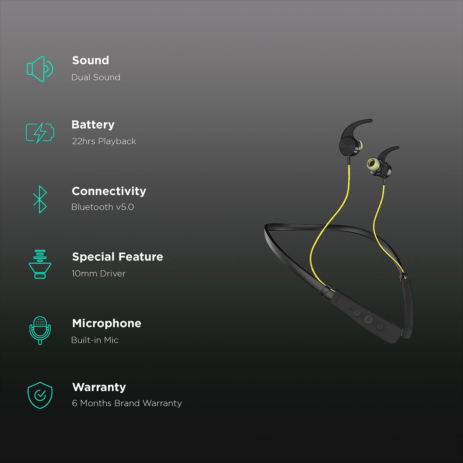 Foxin FoxBeat 131 FOXNBD0007 Neckband (Magnetic Functions, Blazing Yellow) Foxin FoxBeat 131 FOXNBD0007 Neckband (Magnetic Functions, Blazing Yellow)_2