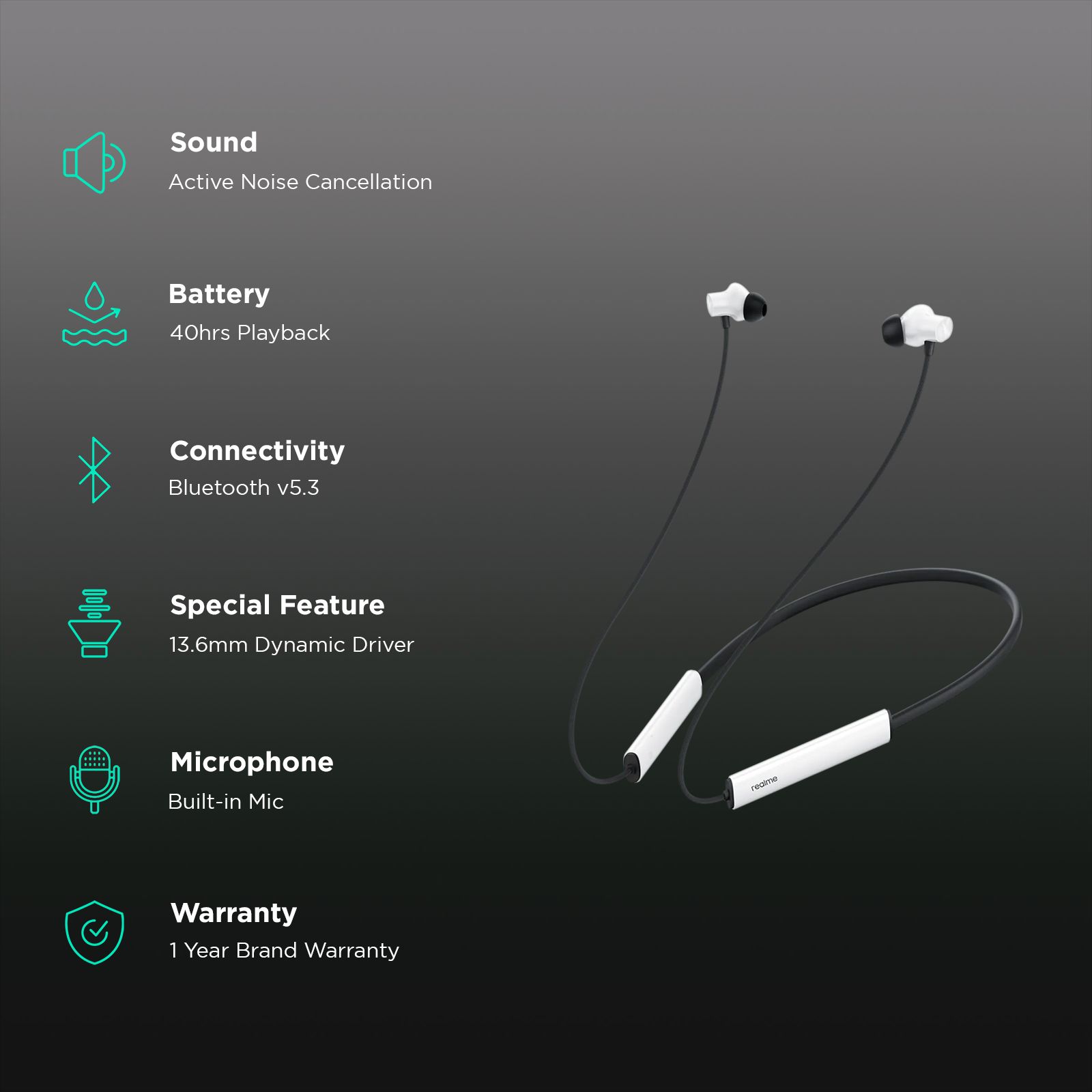 realme Buds Wireless 3 RMA 2119 Neckband with Active Noise Cancellation (IP55 Water & Dust Resistant, Google Fast Pairing, Vitality White) realme Buds Wireless 3 RMA 2119 Neckband with Active Noise Cancellation (IP55 Water & Dust Resistant, Google Fast Pairing, Vitality White)_2