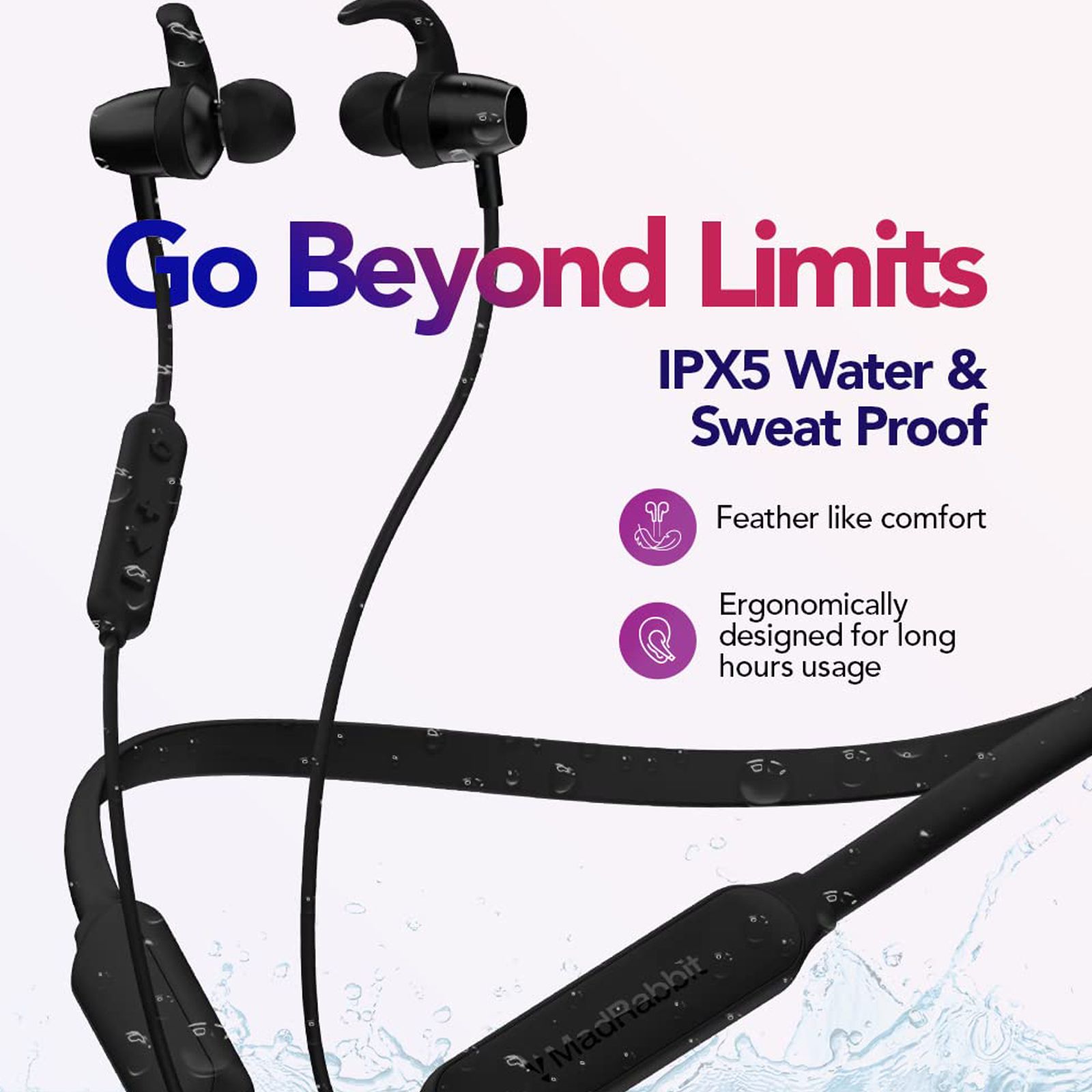 MadRabbit Trip Pro Neckband with Environmental Noise Cancellation (IPX5 Water Resistant, Magnetic Hall Sensor, Black)_11