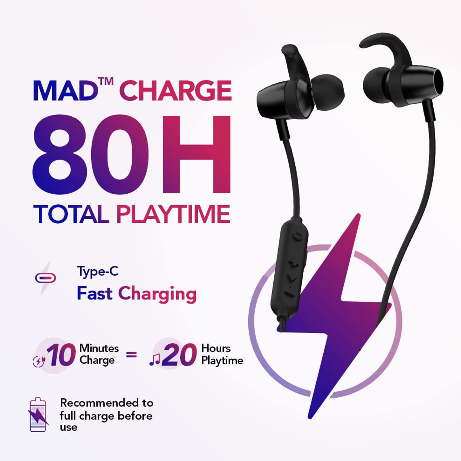MadRabbit Trip Pro Neckband with Environmental Noise Cancellation (IPX5 Water Resistant, Magnetic Hall Sensor, Black)_8
