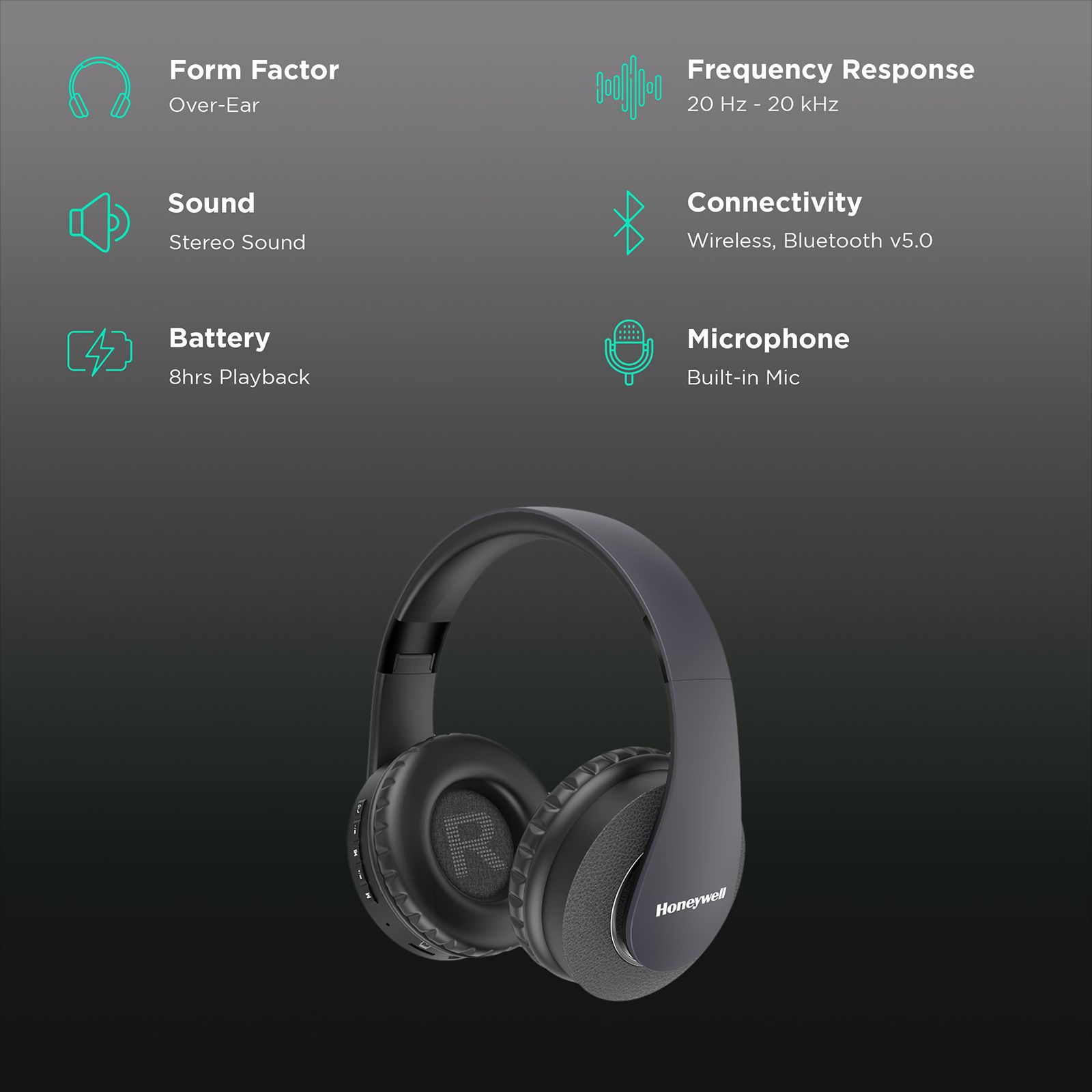 Honeywell Suono P20 Bluetooth Headphone with Mic (Google Assistant Enabled, Over Ear, Cool Grey) Honeywell Suono P20 Bluetooth Headphone with Mic (Google Assistant Enabled, Over Ear, Cool Grey)_2