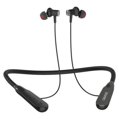 Croma CRSE020EPA0302 Neckband with Environmental Noise Cancellation (IPX4 Water Resistant, 20 Hours Playback, Black)