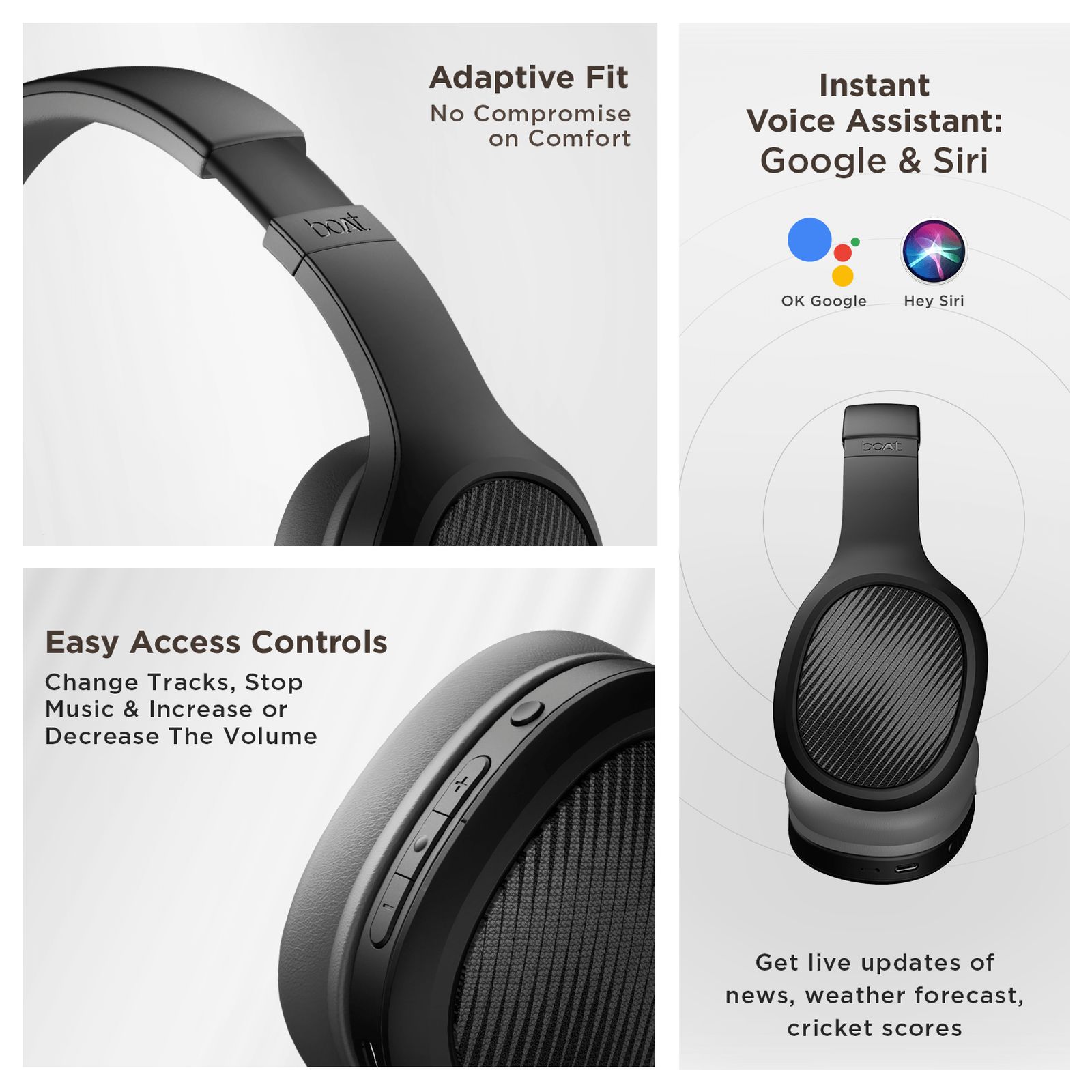 boAt Rockerz 460 Bluetooth Headphone with Mic (Dual Pairing, Over Ear, Active Black) boAt Rockerz 460 Bluetooth Headphone with Mic (Dual Pairing, Over Ear, Active Black)_5