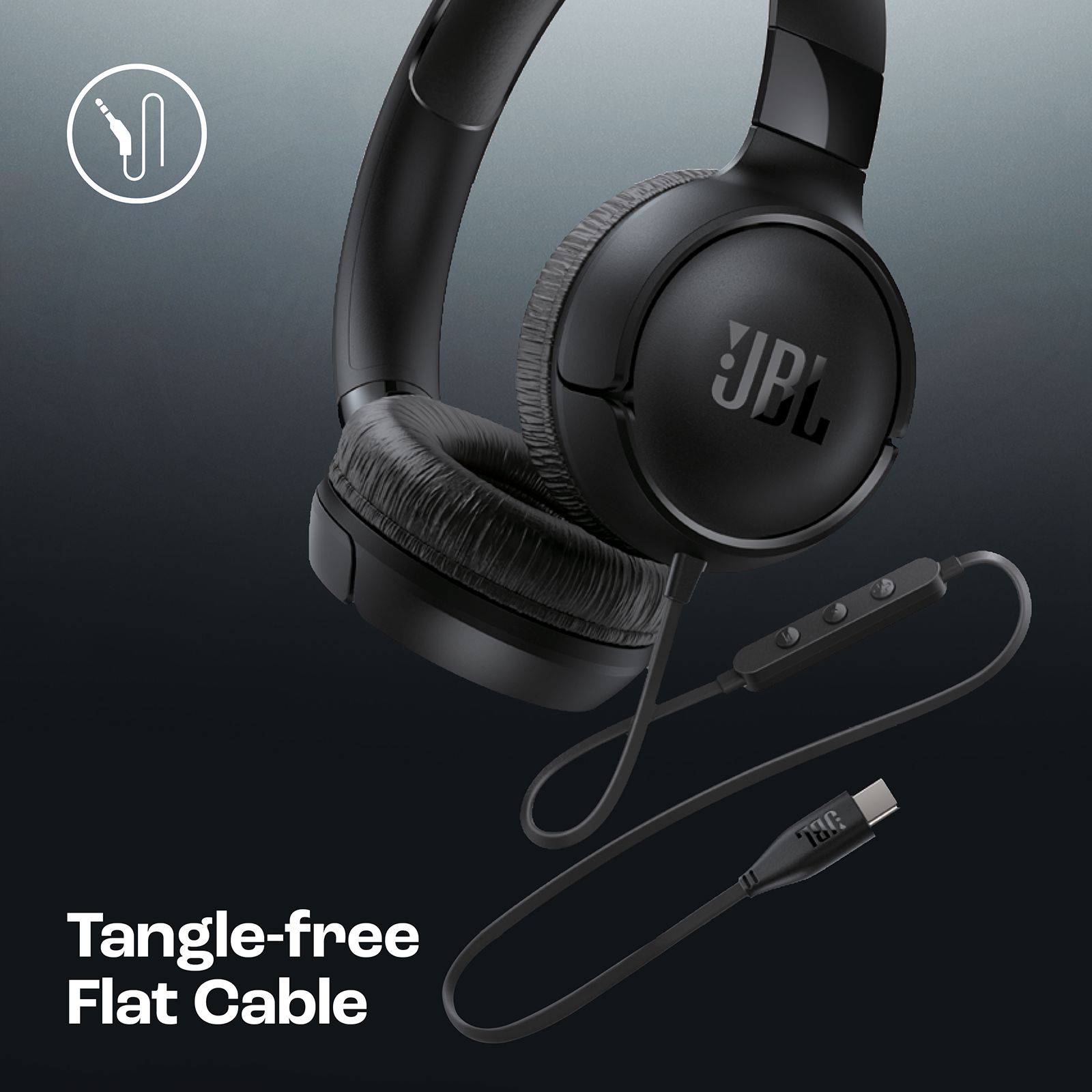 JBL Tune 520C JBLT520CBLK Wired Headphone with Mic (USB Type-C Connector, On Ear, Black)_17