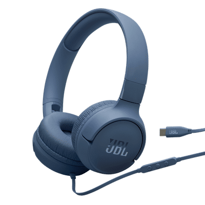 JBL Tune 520C JBLT520CBLU Wired Headphone with Mic (USB Type-C Connector, On Ear, Blue)