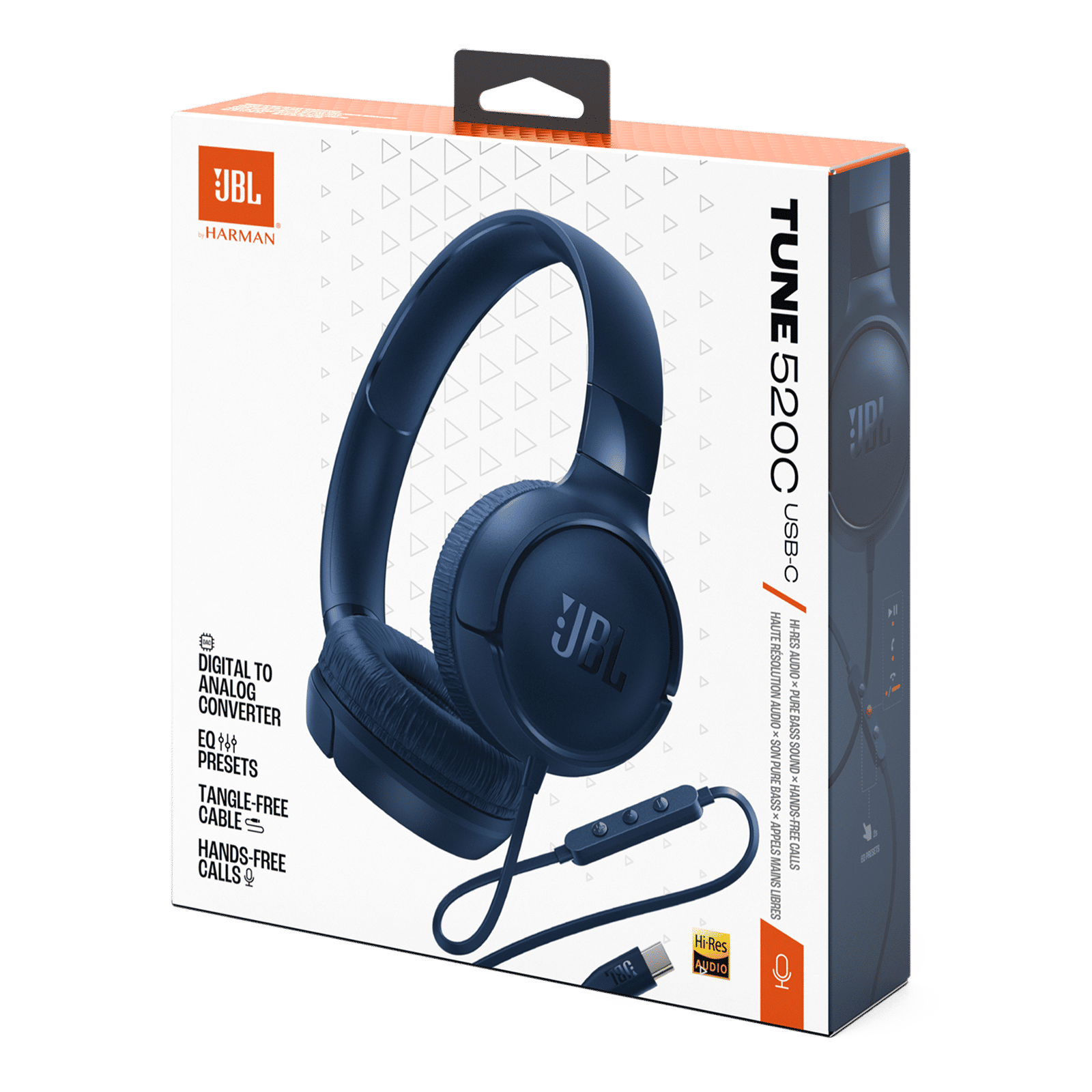 JBL Tune 520C JBLT520CBLU Wired Headphone with Mic (USB Type-C Connector, On Ear, Blue)_10