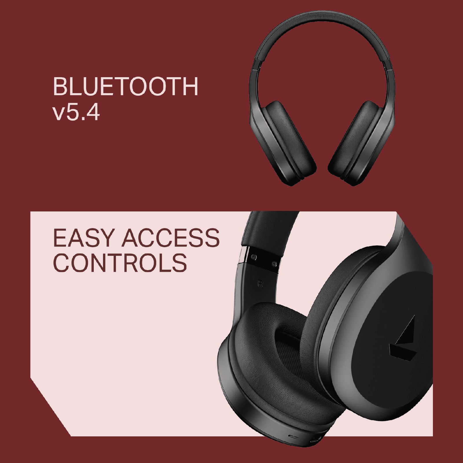 boAt Rockerz 412 Bluetooth Headphone with Mic (60 Hours Playback, Over Ear, Active Black)q_6