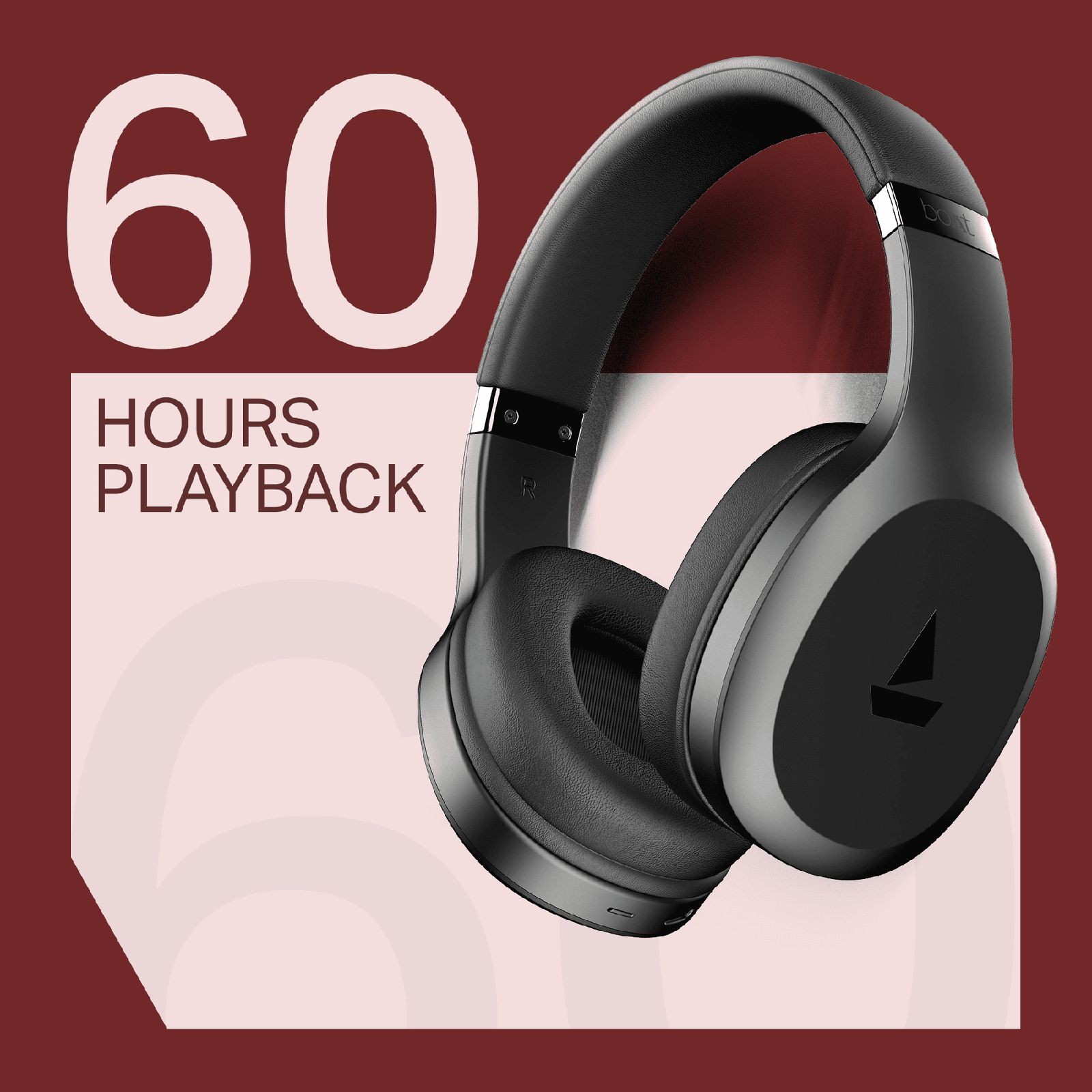 boAt Rockerz 412 Bluetooth Headphone with Mic (60 Hours Playback, Over Ear, Active Black)q_4