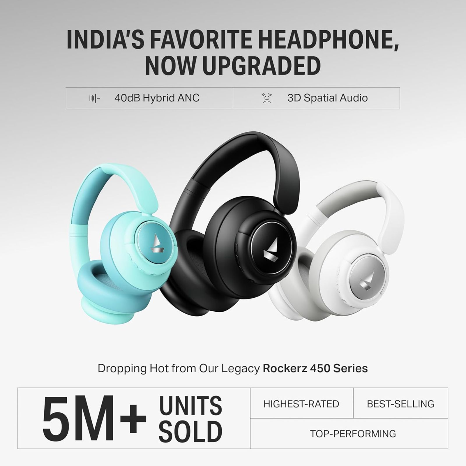 boAt Rockerz Plus 450 PA0056 Bluetooth Headphone with Mic (Hybrid Active Noise Cancellation, Over Ear, Aqua Blue) boAt Rockerz Plus 450 PA0056 Bluetooth Headphone with Mic (Hybrid Active Noise Cancellation, Over Ear, Aqua Blue)_9