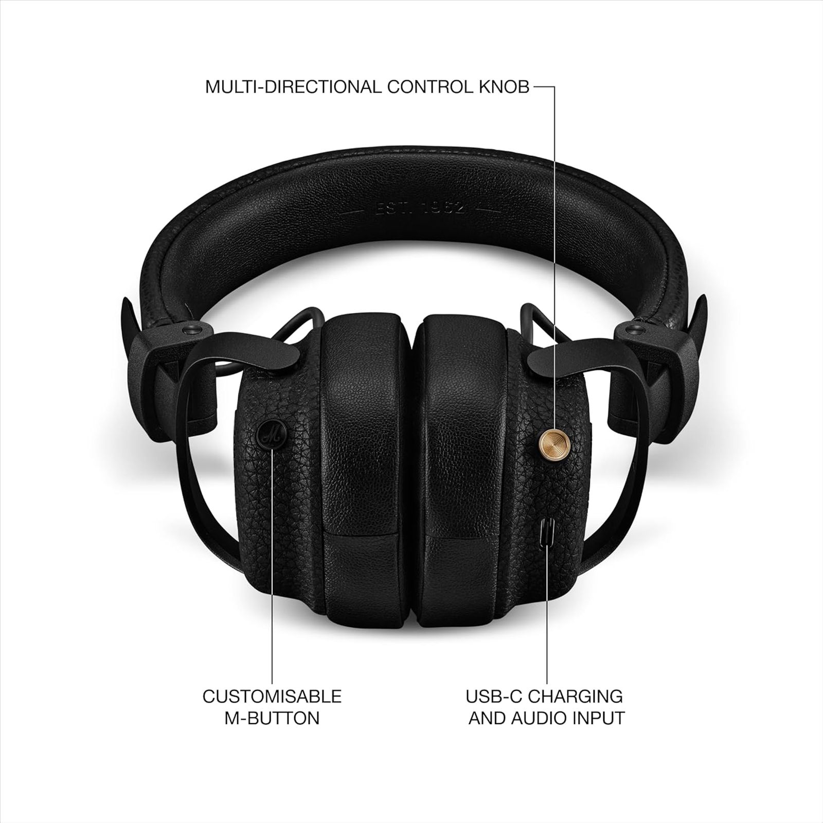 Marshall Milton MS-MILTON ANC Bluetooth Headphone with Mic(Surround Sound, On Ear, Black) Marshall Milton MS-MILTON ANC Bluetooth Headphone with Mic(Surround Sound, On Ear, Black)_3