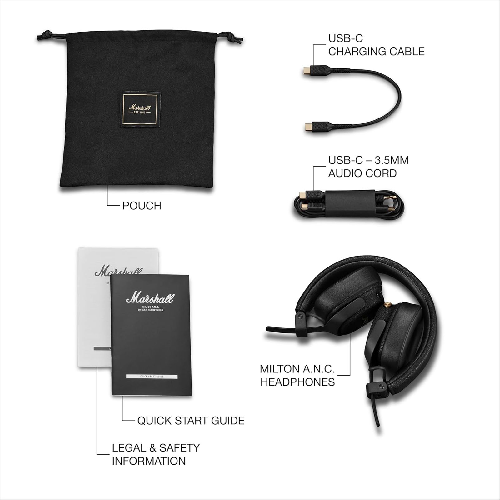 Marshall Milton MS-MILTON ANC Bluetooth Headphone with Mic(Surround Sound, On Ear, Black) Marshall Milton MS-MILTON ANC Bluetooth Headphone with Mic(Surround Sound, On Ear, Black)_5