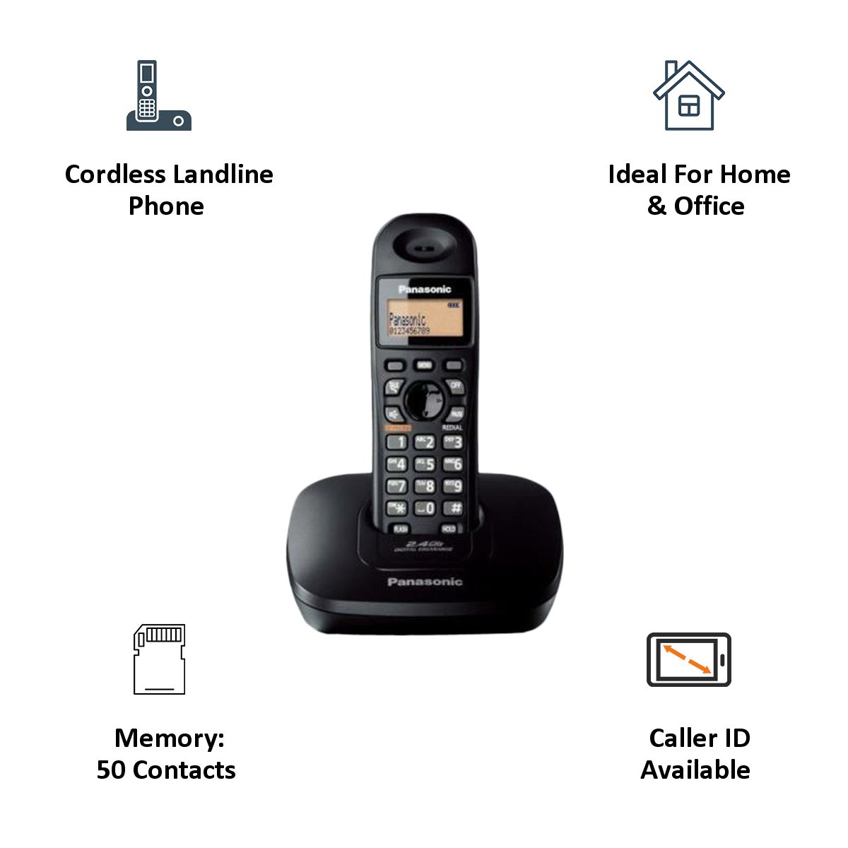 Panasonic Cordless Landline Phone (3611BX/SX, Black) Panasonic Cordless Landline Phone (3611BX/SX, Black)_5