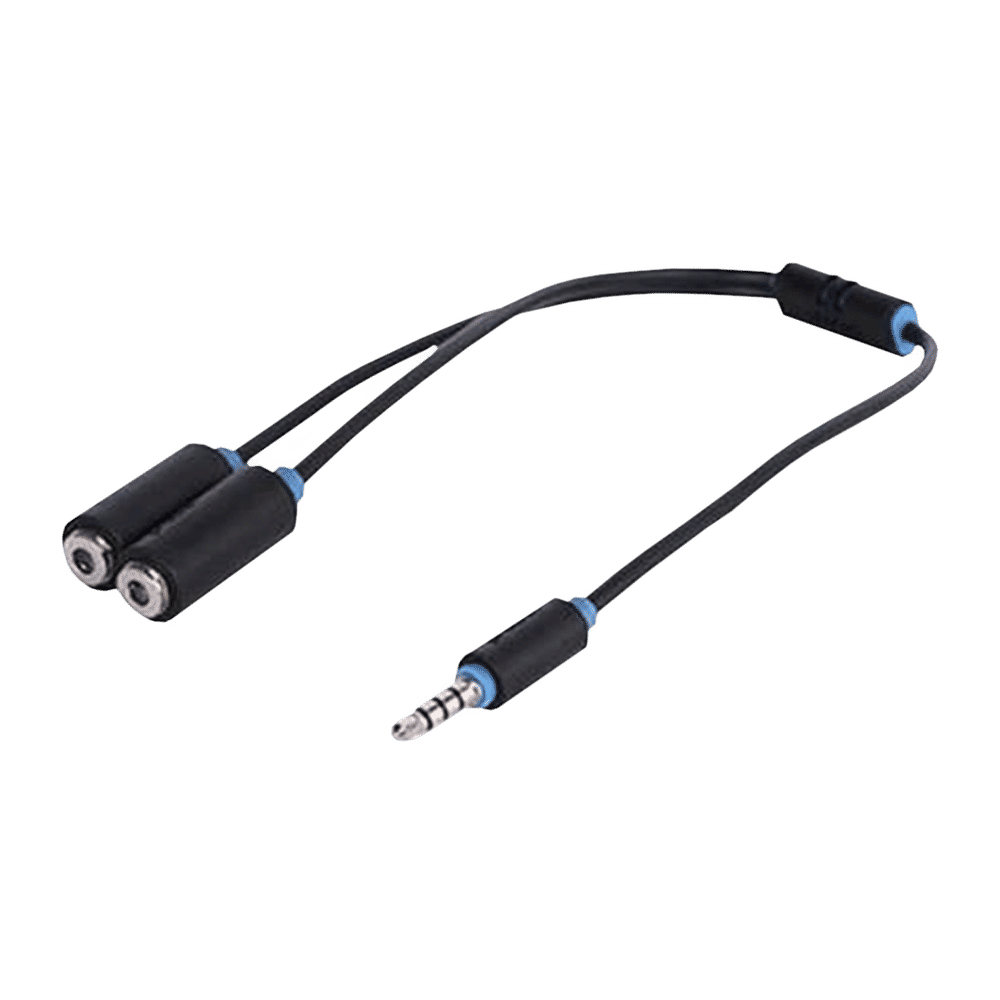 ultraprolink 3.5mm Stereo to 3.5mm Stereo 2-in-1 Cable (Y-Shaped Design, Black) ultraprolink 3.5mm Stereo to 3.5mm Stereo 2-in-1 Cable (Y-Shaped Design, Black)_1