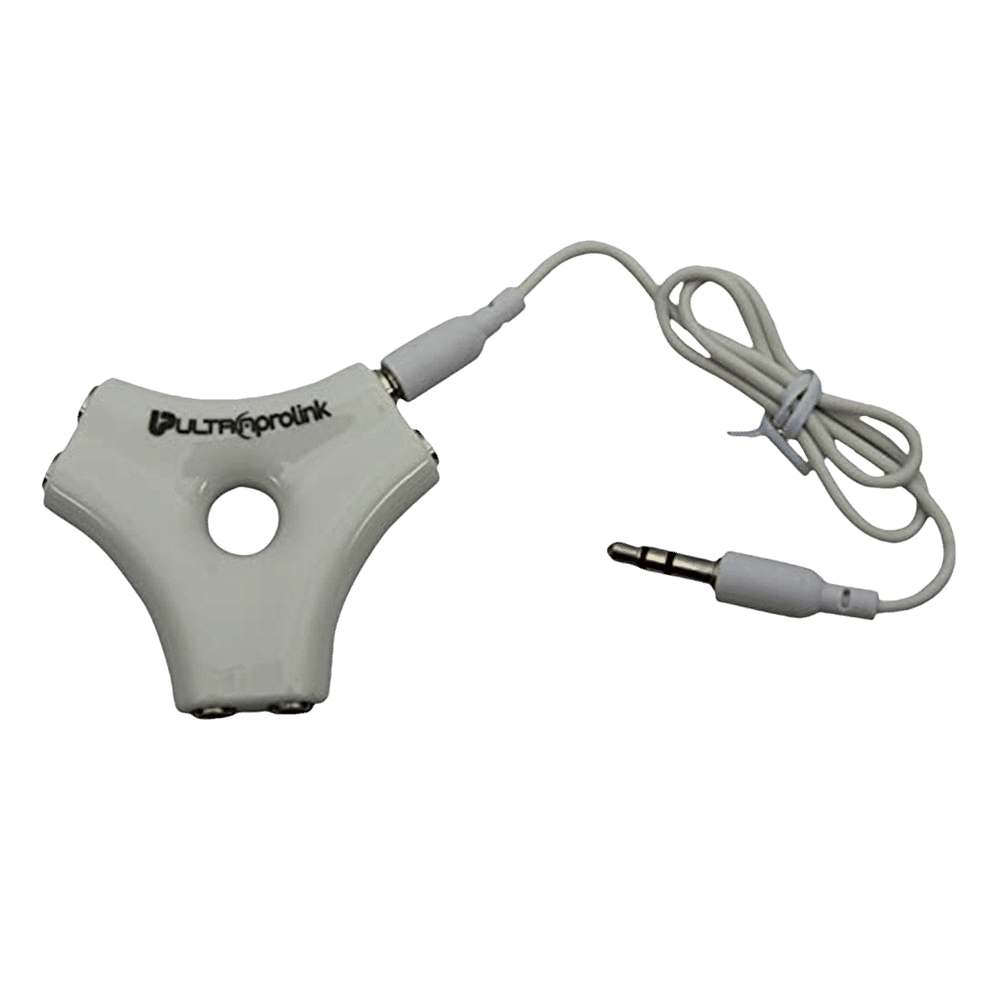ultraprolink 3.5mm Aux to 3.5mm Aux Splitter (Inbuilt Smart Circuitry, White) ultraprolink 3.5mm Aux to 3.5mm Aux Splitter (Inbuilt Smart Circuitry, White)_1