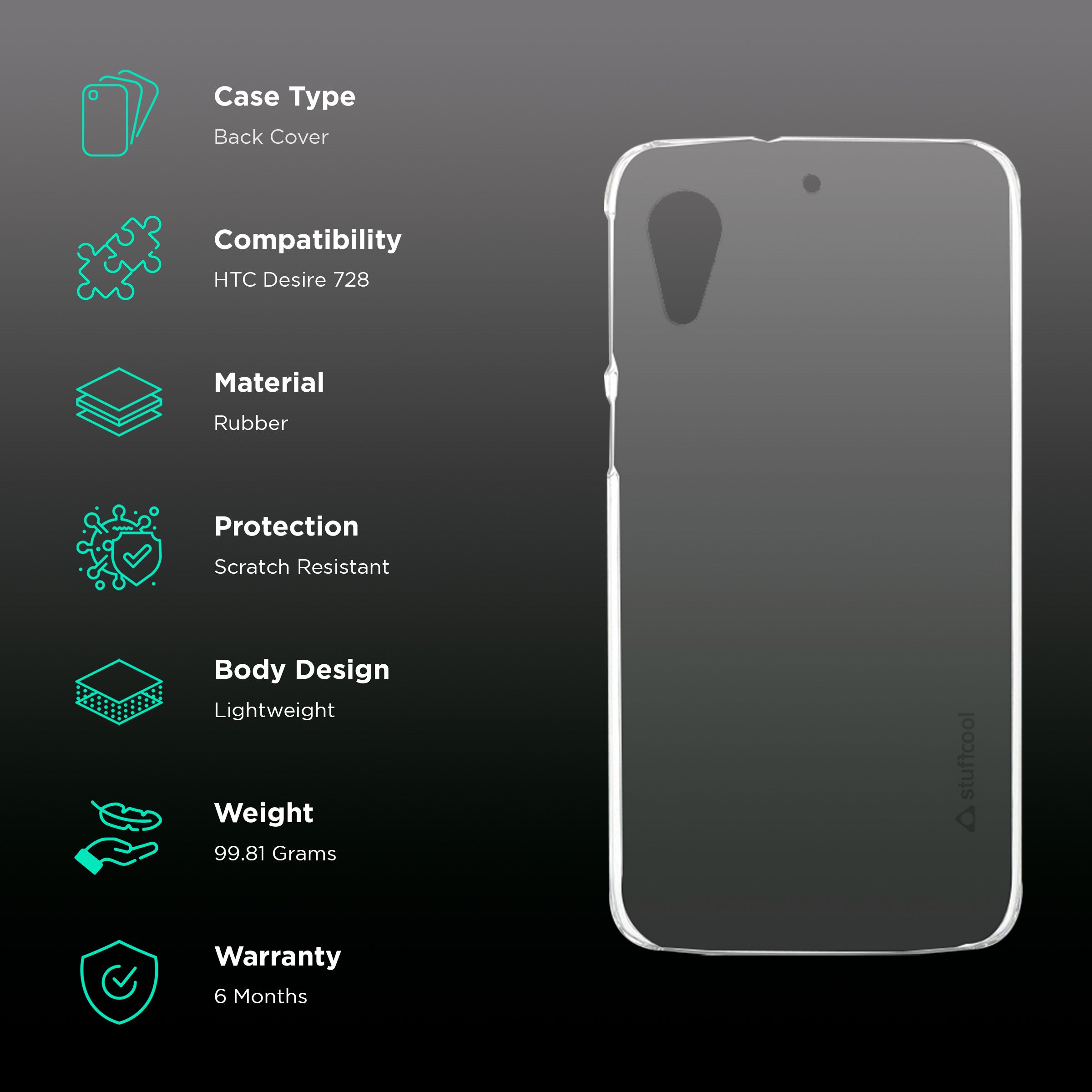 stuffcool Pure Soft Silicone Rubber Back Cover for HTC Desire 728 (Enhanced Grip, Transparent) stuffcool Pure Soft Silicone Rubber Back Cover for HTC Desire 728 (Enhanced Grip, Transparent)_2