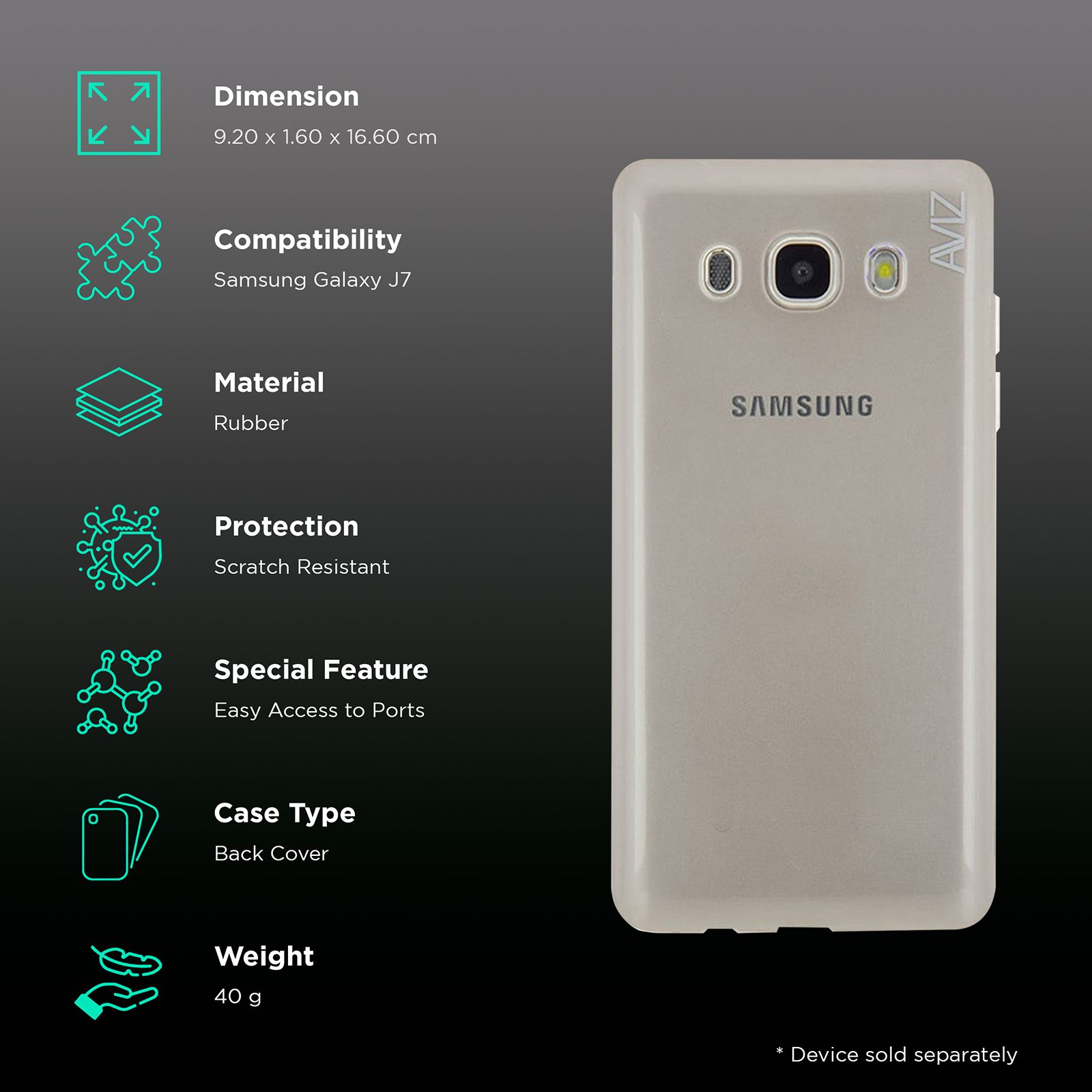stuffcool Aviz Soft Rubber Back Cover for Samsung Galaxy J7 (Camera Protection, Transparent) stuffcool Aviz Soft Rubber Back Cover for Samsung Galaxy J7 (Camera Protection, Transparent)_2