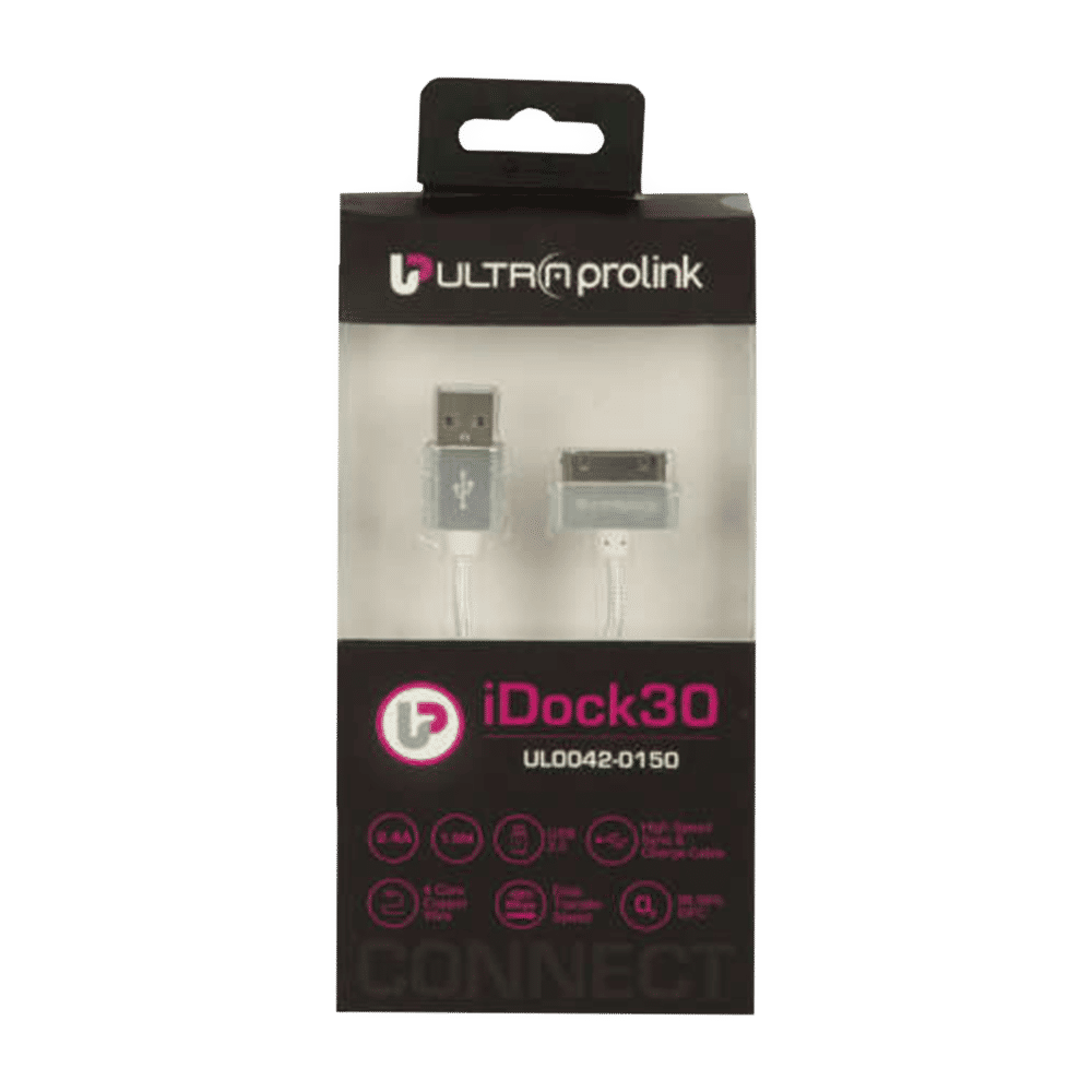 ultraprolink iDock Type A to 30 pin 4.95 Feet (1.5 M) Cable (Tangle-free Design, Silver) ultraprolink iDock Type A to 30 pin 4.95 Feet (1.5 M) Cable (Tangle-free Design, Silver)_9