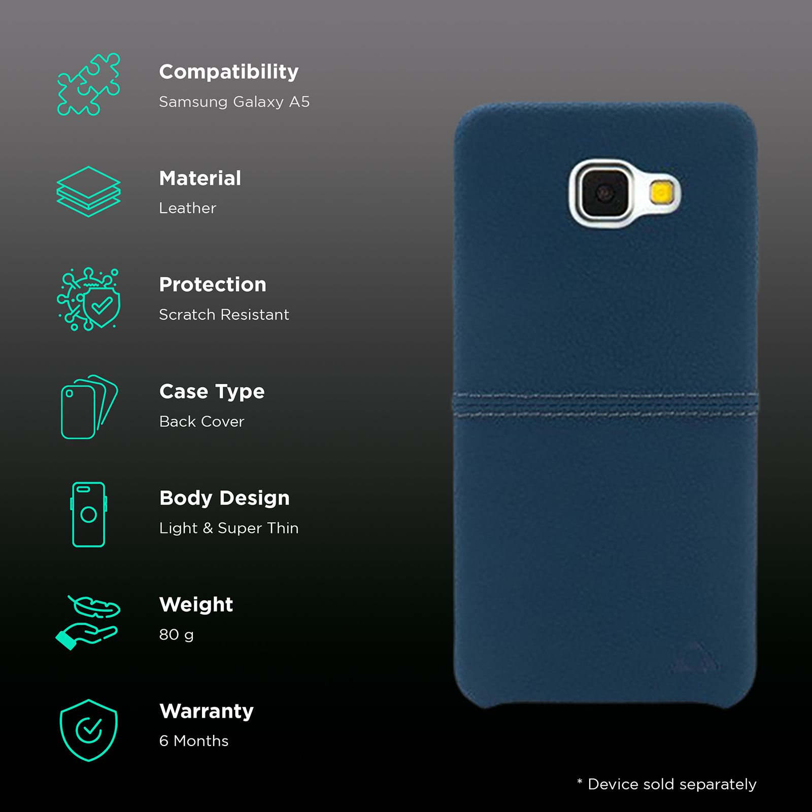 stuffcool Aristo Leather Back Cover for Samsung Galaxy A5 (Camera Protection, Multicolor) stuffcool Aristo Leather Back Cover for Samsung Galaxy A5 (Camera Protection, Multicolor)_2