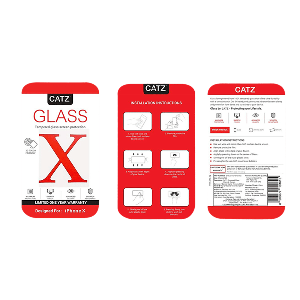 Brilyant Catz Tempered Glass Screen Protector for Apple iPhone X (Ultra Transparent Visibility) Brilyant Catz Tempered Glass Screen Protector for Apple iPhone X (Ultra Transparent Visibility)_5