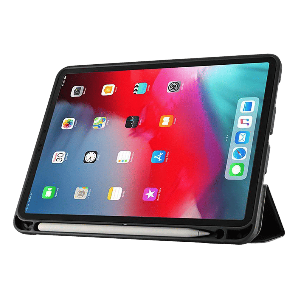 neopack Trifold Smart Delta Polyurethane Flip Cover for Apple iPad Pro 11 inch with Apple Pencil Holder (Auto Stand-by Mode, Black) neopack Trifold Smart Delta Polyurethane Flip Cover for Apple iPad Pro 11 inch with Apple Pencil Holder (Auto Stand-by Mode, Black)_3