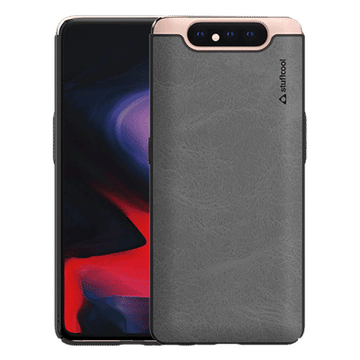 stuffcool Rego PU Leather Back Cover for SAMSUNG Galaxy A80 (Wireless Charging Compatible, Black)