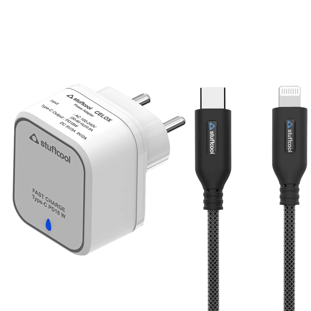 stuffcool Celox 18 Watts 1-Port USB Wall Charging Adapter (PD18W, White) stuffcool Celox 18 Watts 1-Port USB Wall Charging Adapter (PD18W, White)_1
