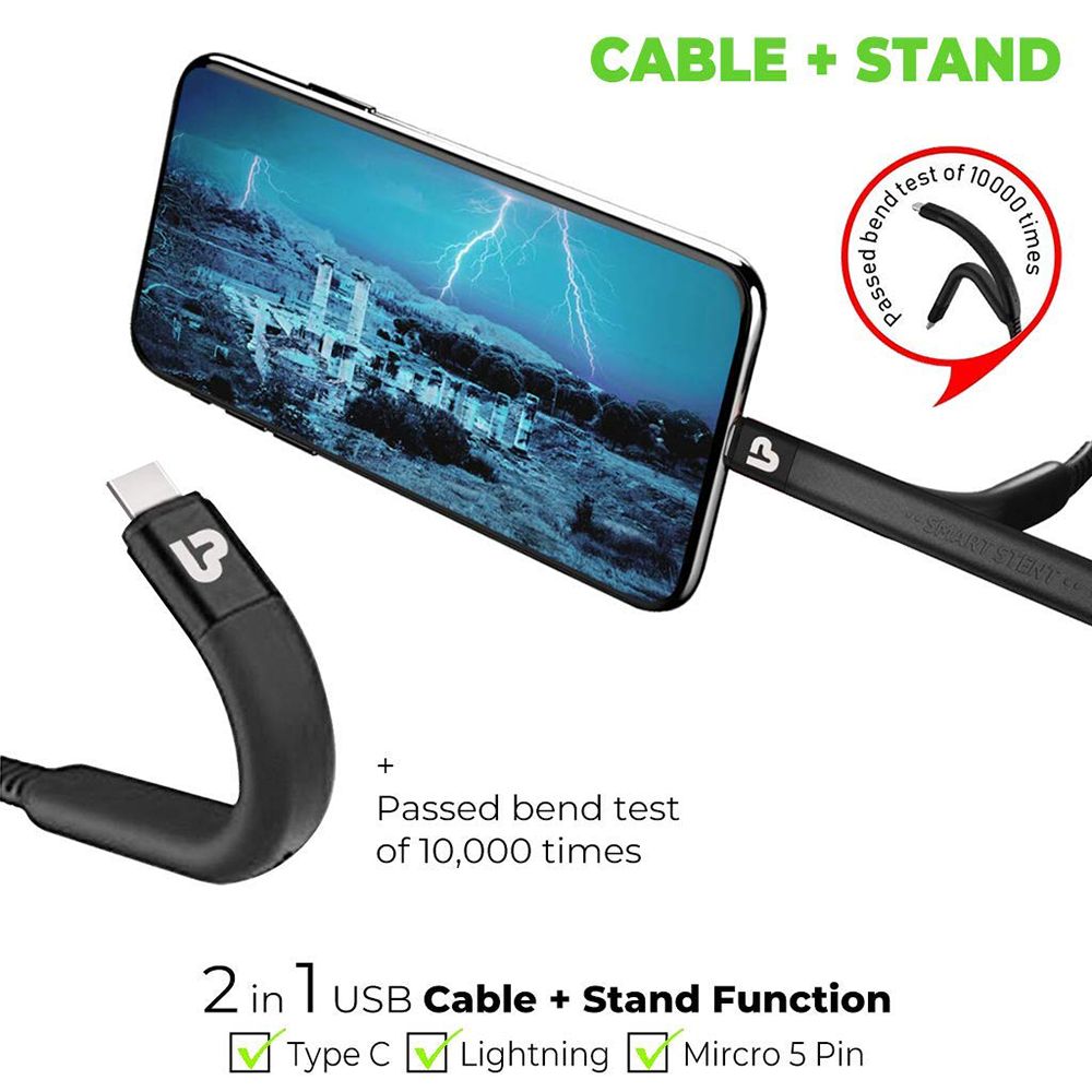 ultraprolink Flex Type A to Type C 3.9 Feet (1.2M) Cable (Tangle Free Flat Wire, Black) ultraprolink Flex Type A to Type C 3.9 Feet (1.2M) Cable (Tangle Free Flat Wire, Black)_3