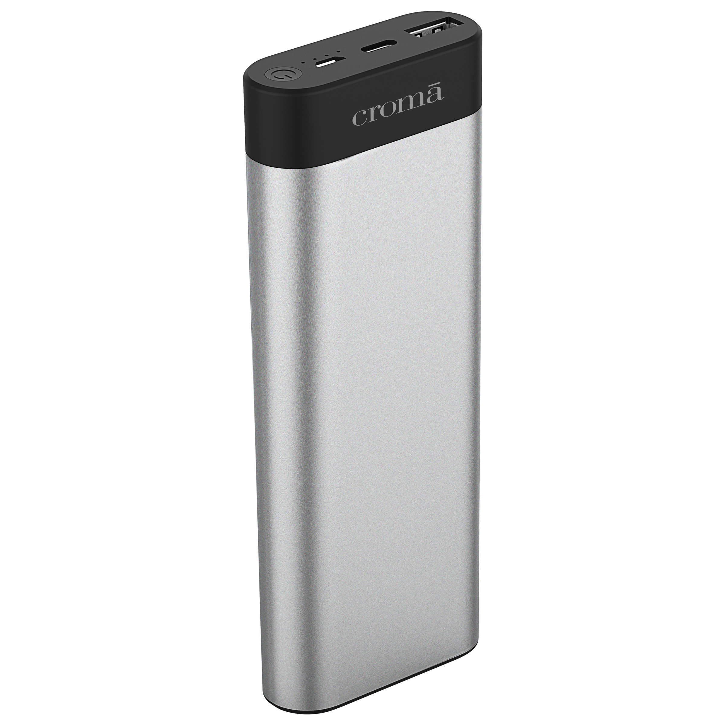 Croma 15600 mAh 45W Fast Charging Power Bank (1 Type C, 1 Micro USB & 1 Type A Ports, Aluminium Casing, Over Charge Protection, Silver)_1