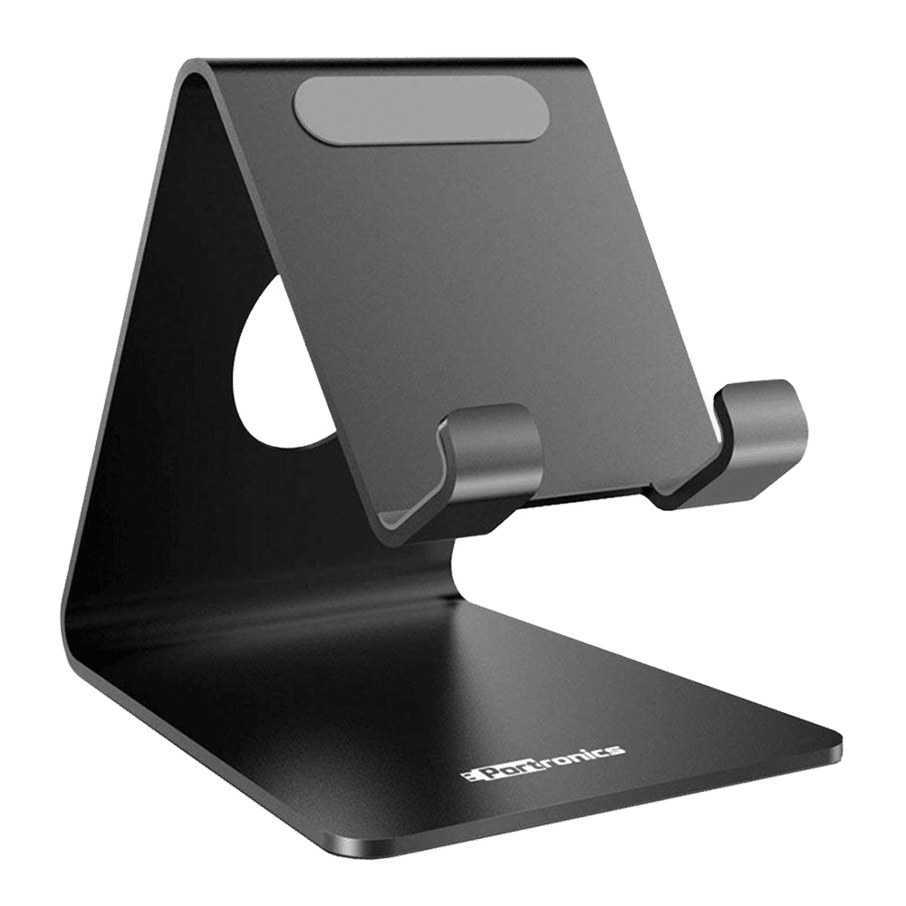 PORTRONICS MoDesk Universal Stainless Steel Phone Holder (POR 122, Black) PORTRONICS MoDesk Universal Stainless Steel Phone Holder (POR 122, Black)_1